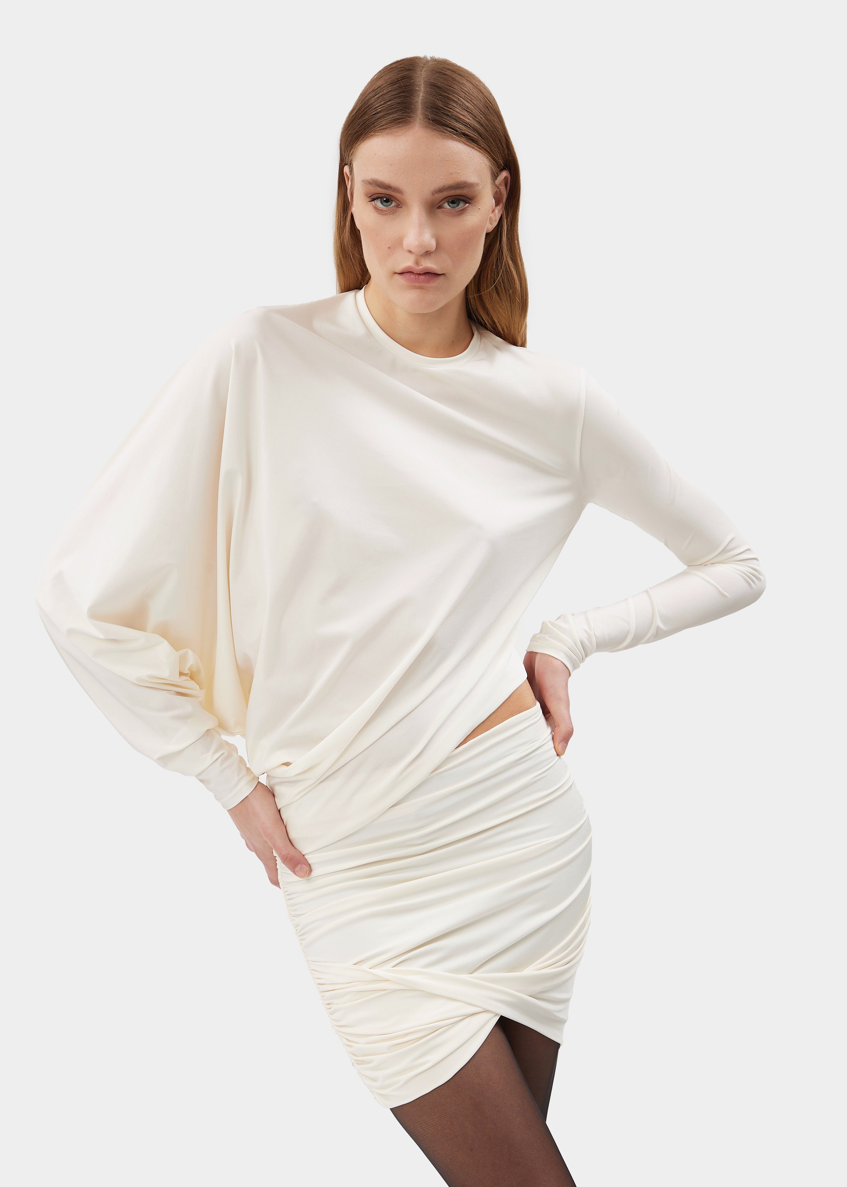 Isobel Satin Silk White