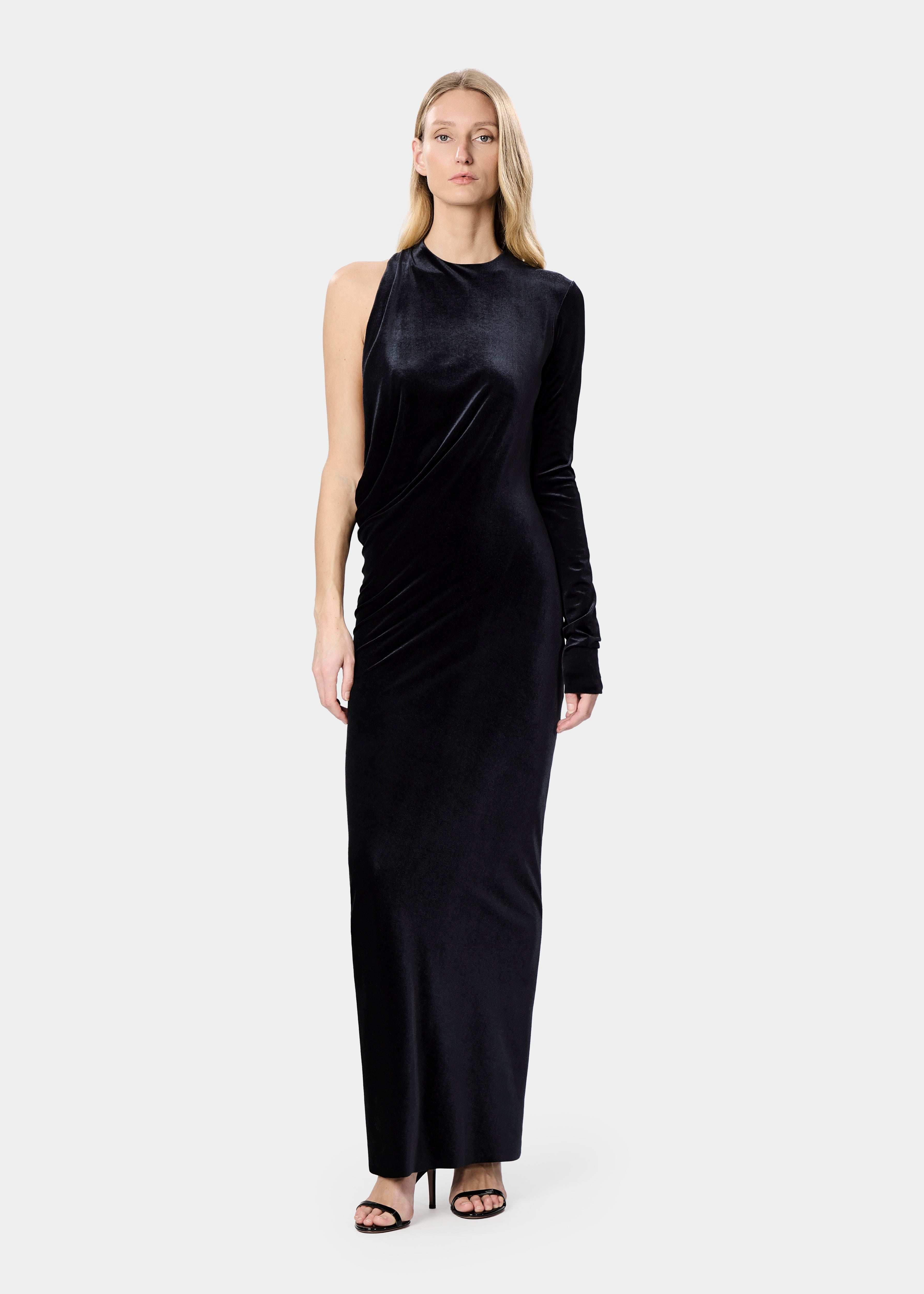 ANJA DRESS VELVET JET BLACK