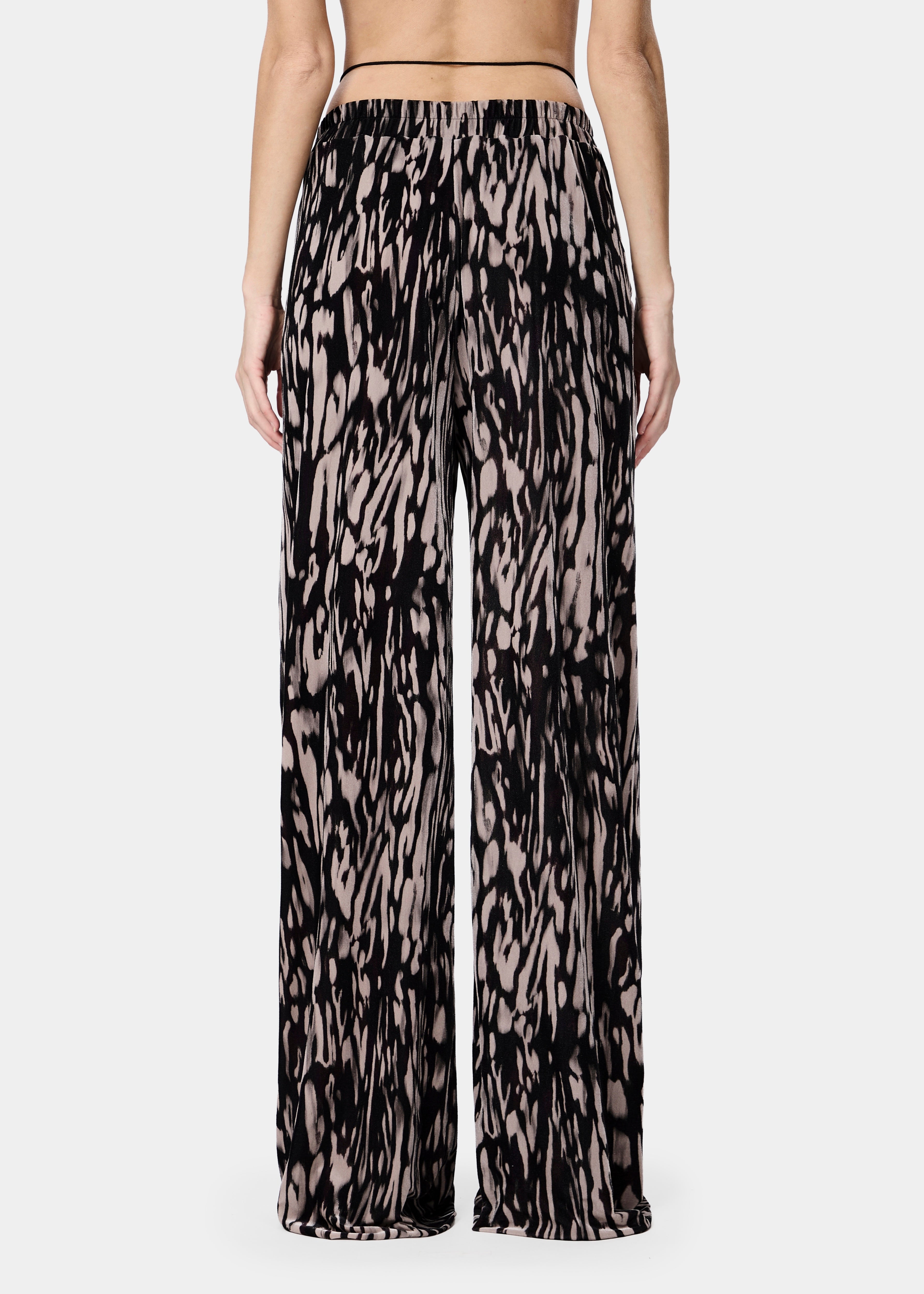 GAL PANTS VELVET LIQUID PANTHER