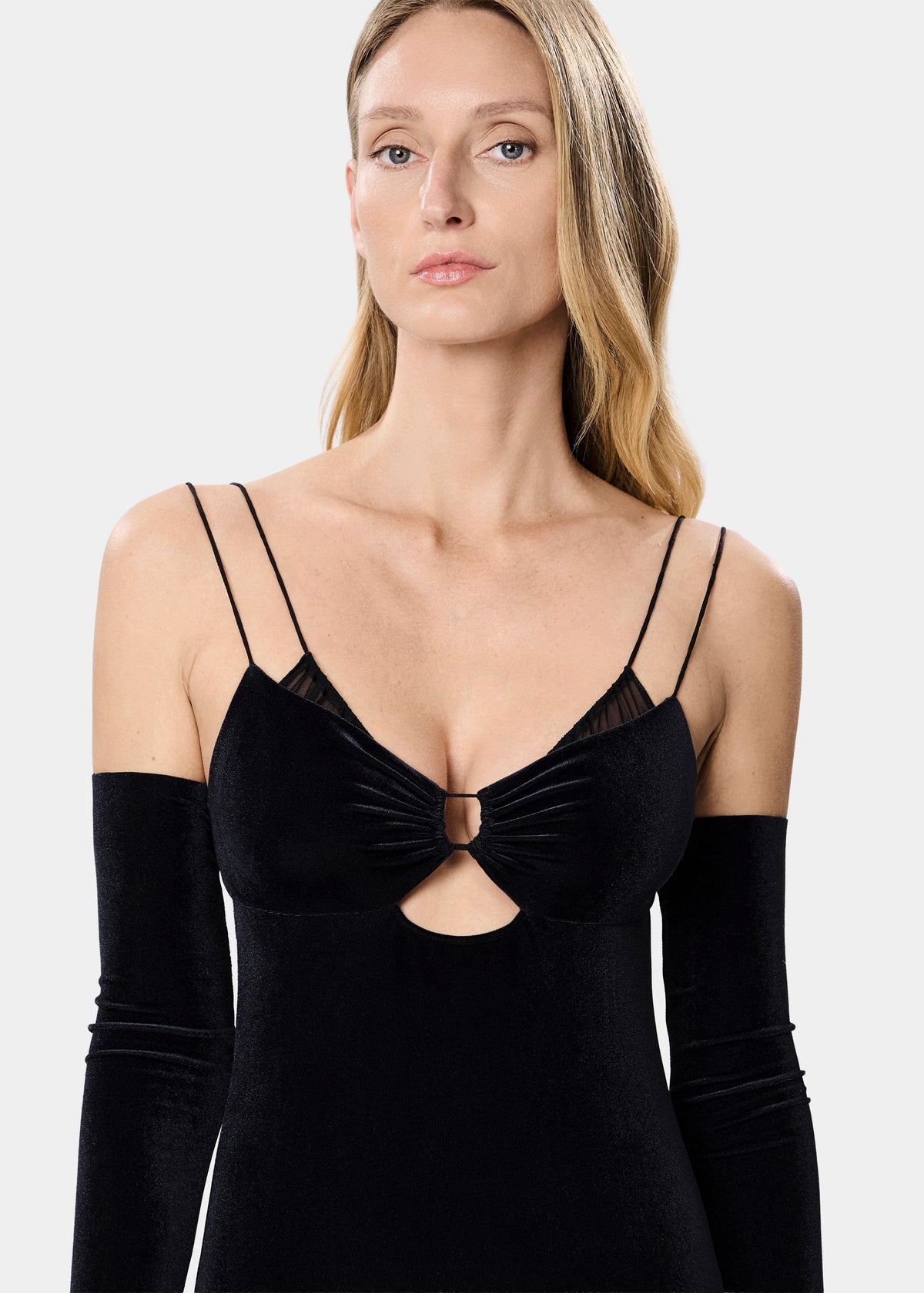 GRETA DRESS VELVET JET BLACK