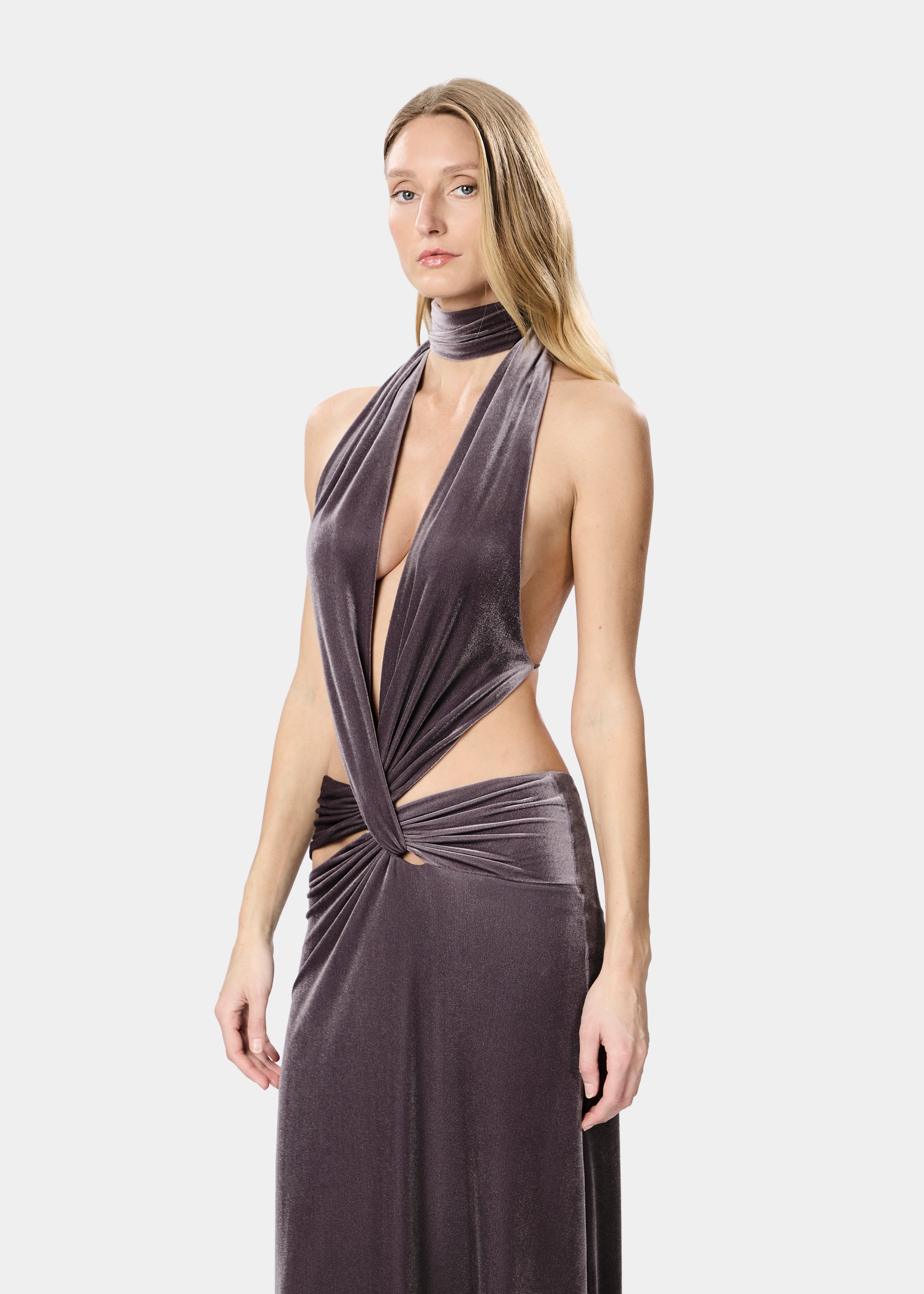 KALISA DRESS VELVET PERLE NOIR