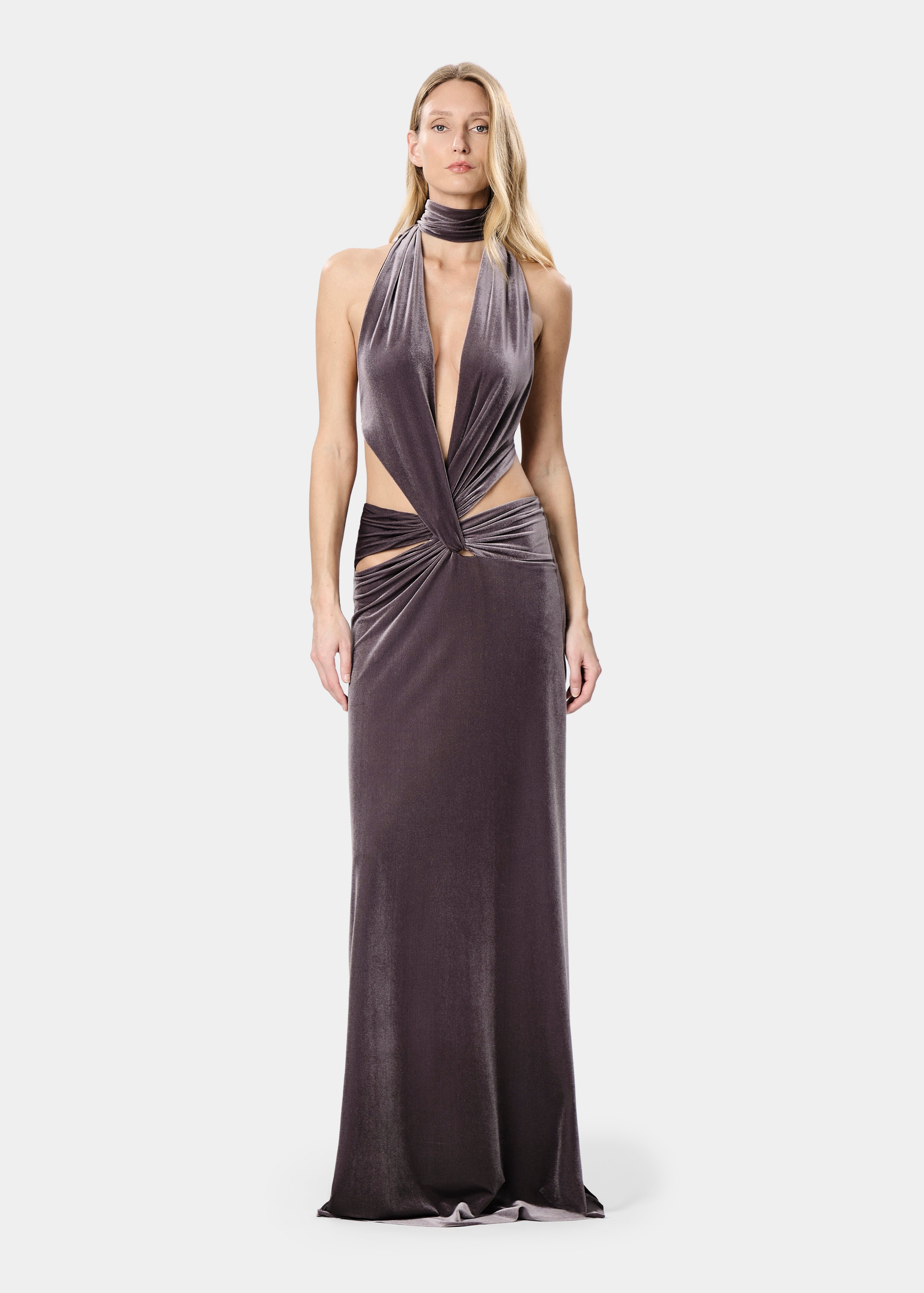 KALISA DRESS VELVET PERLE NOIR
