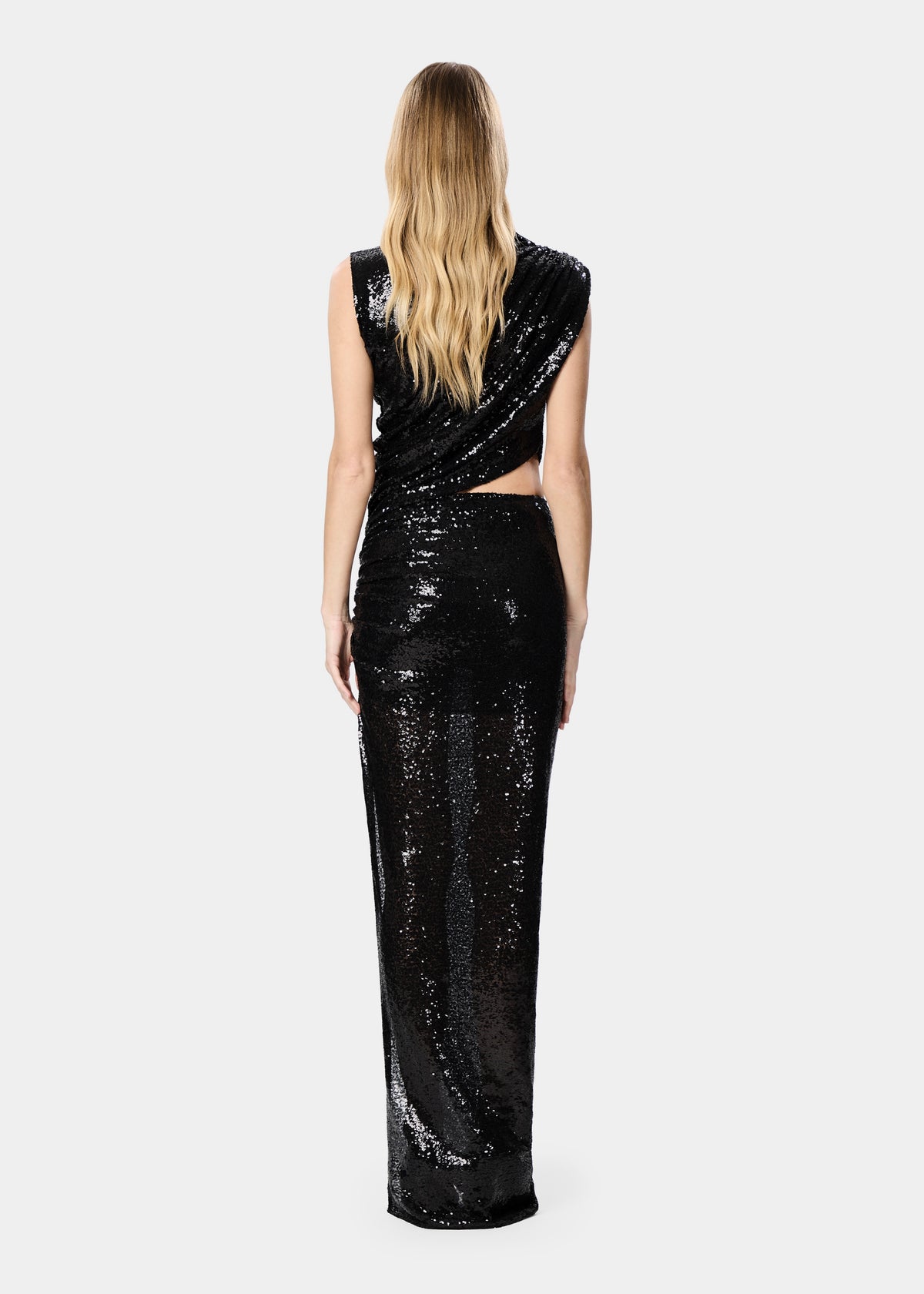LEO DRESS SEQUINS SHINY BLACK