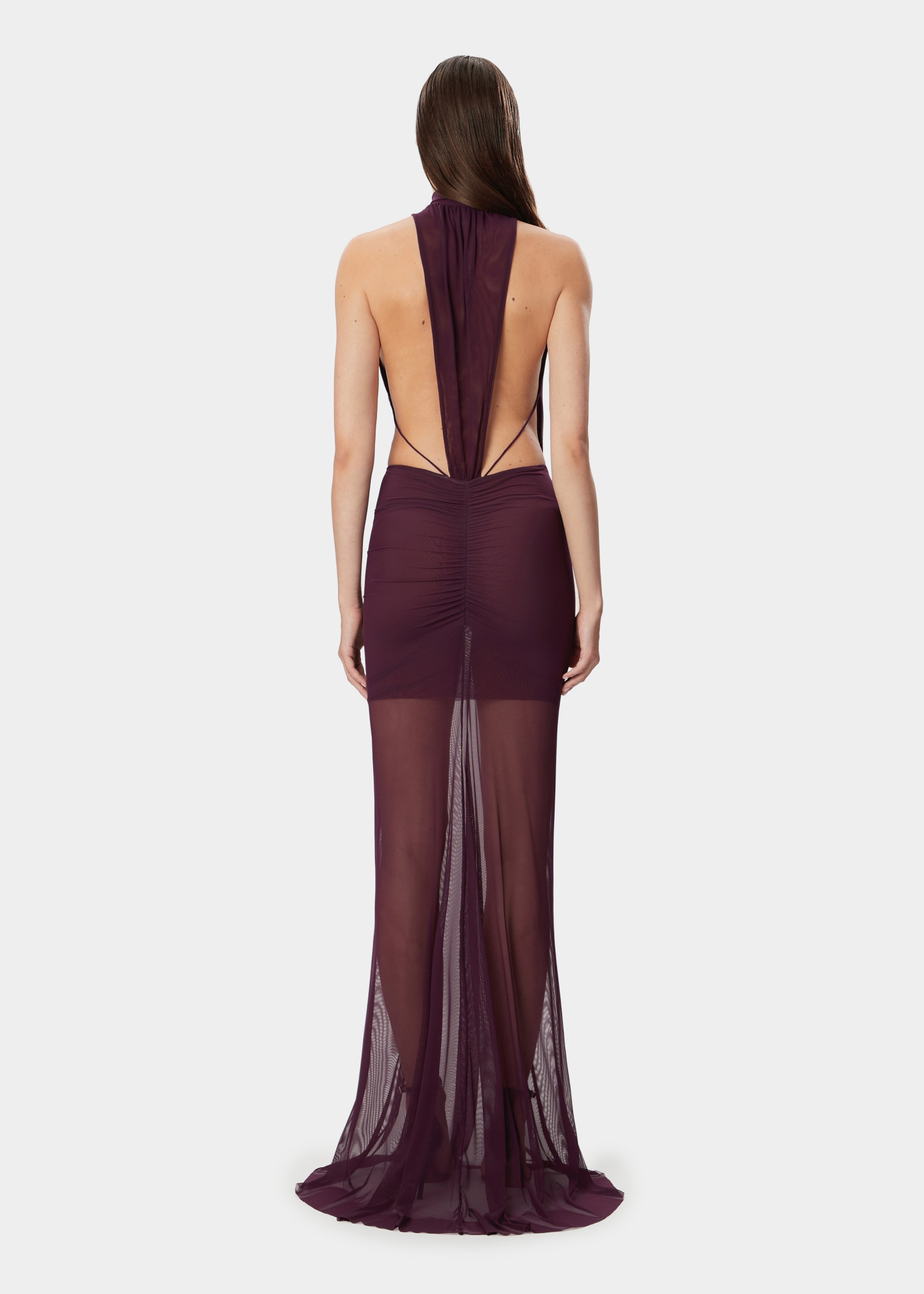 MINA DRESS SHEER MULBERRY