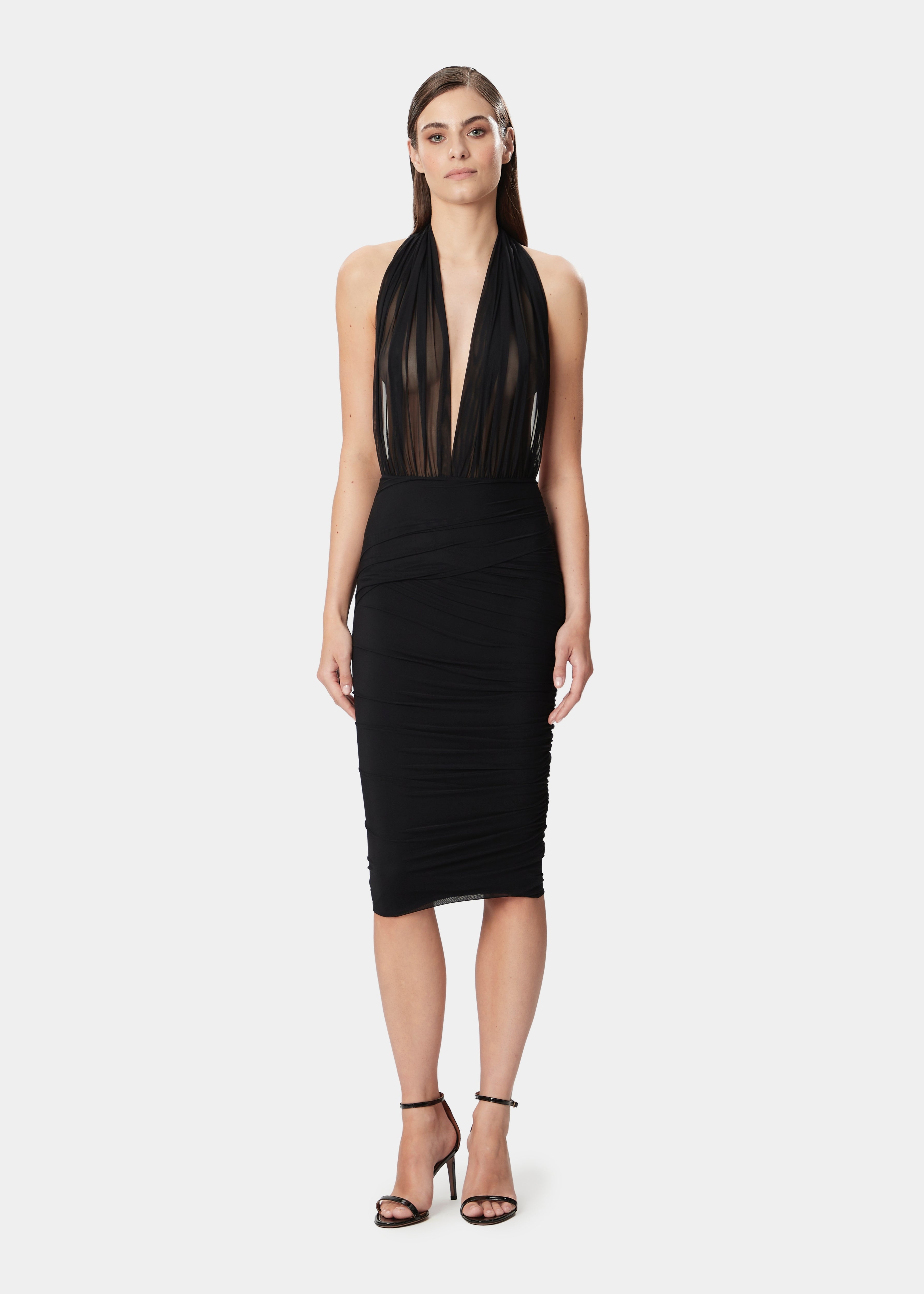 TAMIE DRESS SHEER DEEP BLACK