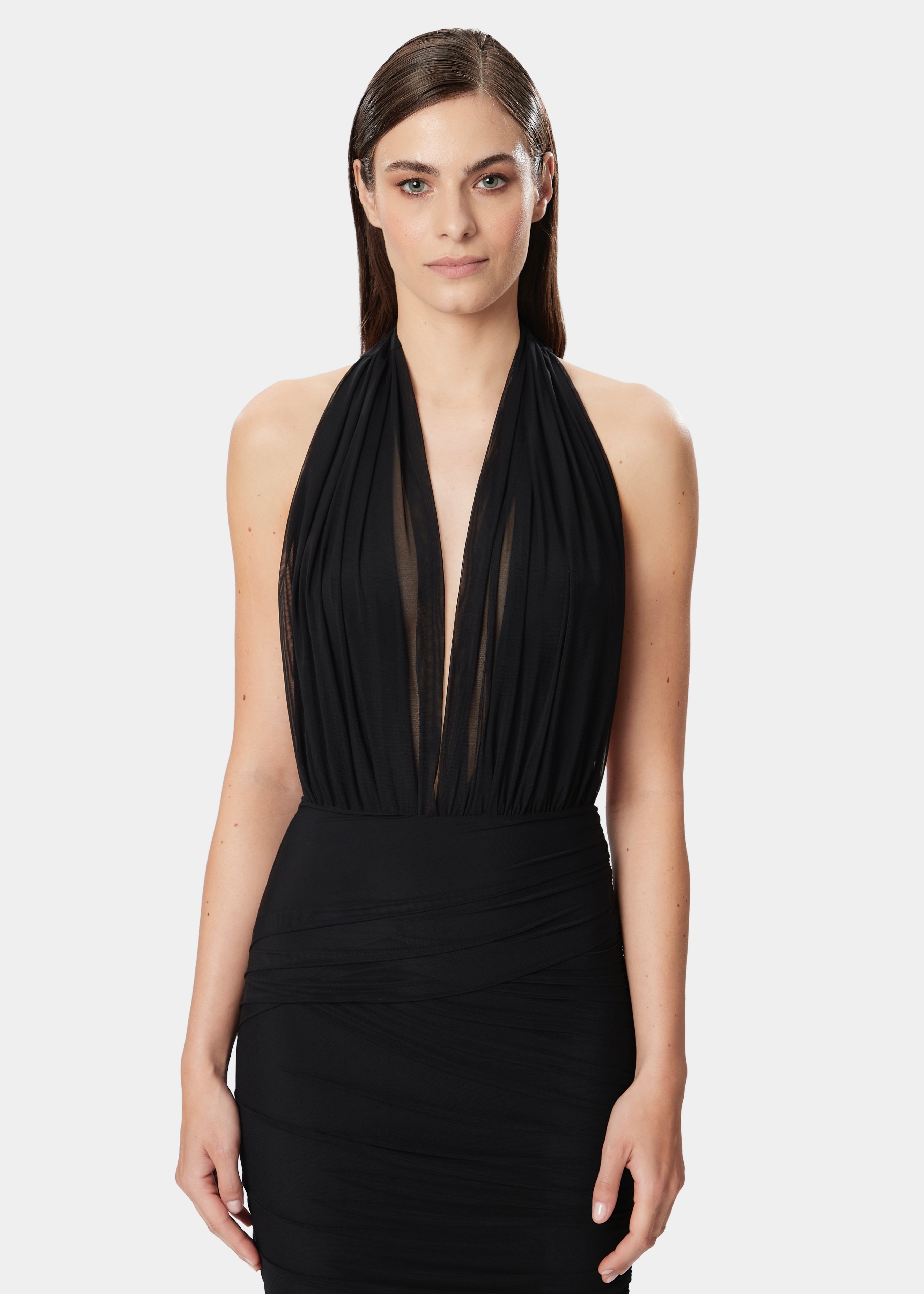 TAMIE DRESS SHEER DEEP BLACK