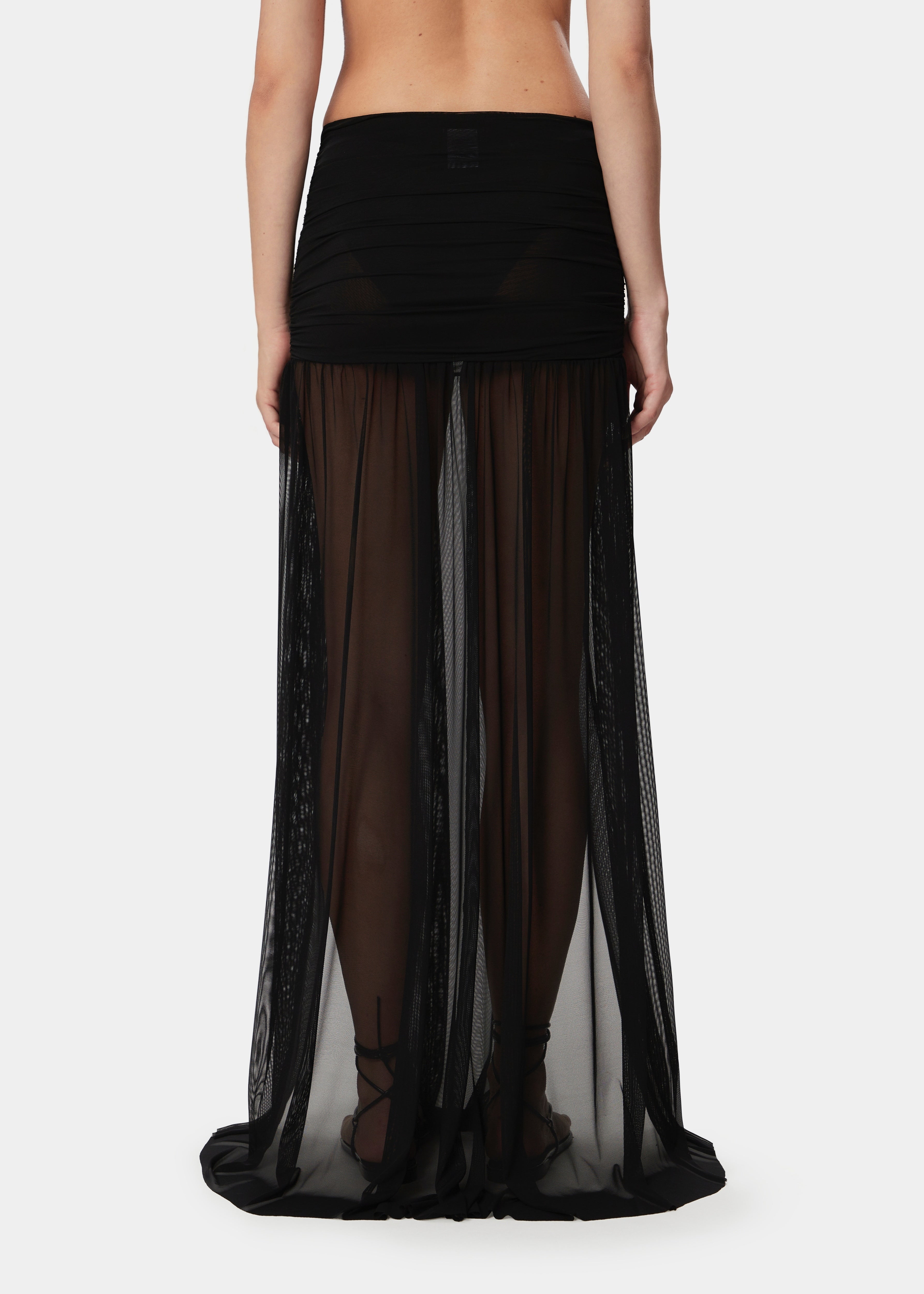 TAYLA SKIRT SHEER DEEP BLACK