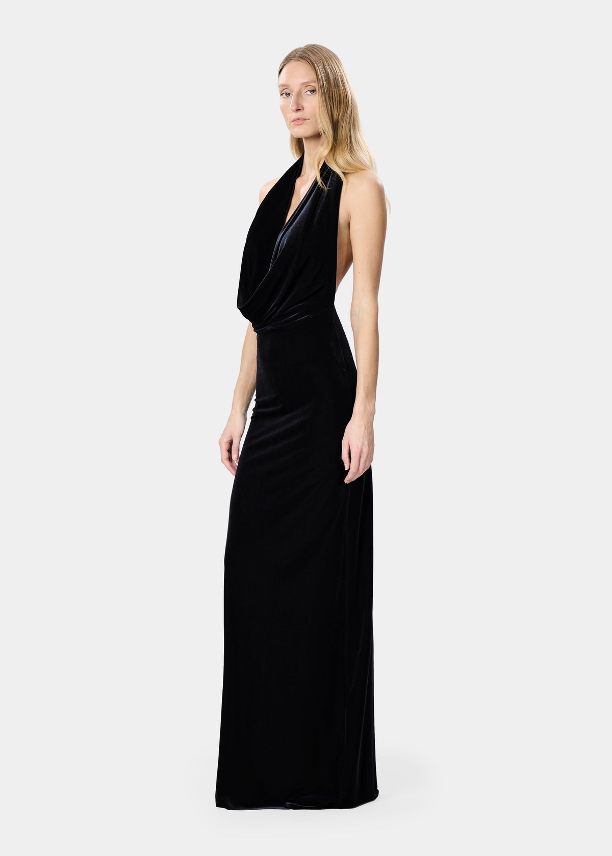 VENUS DRESS VELVET JET BLACK
