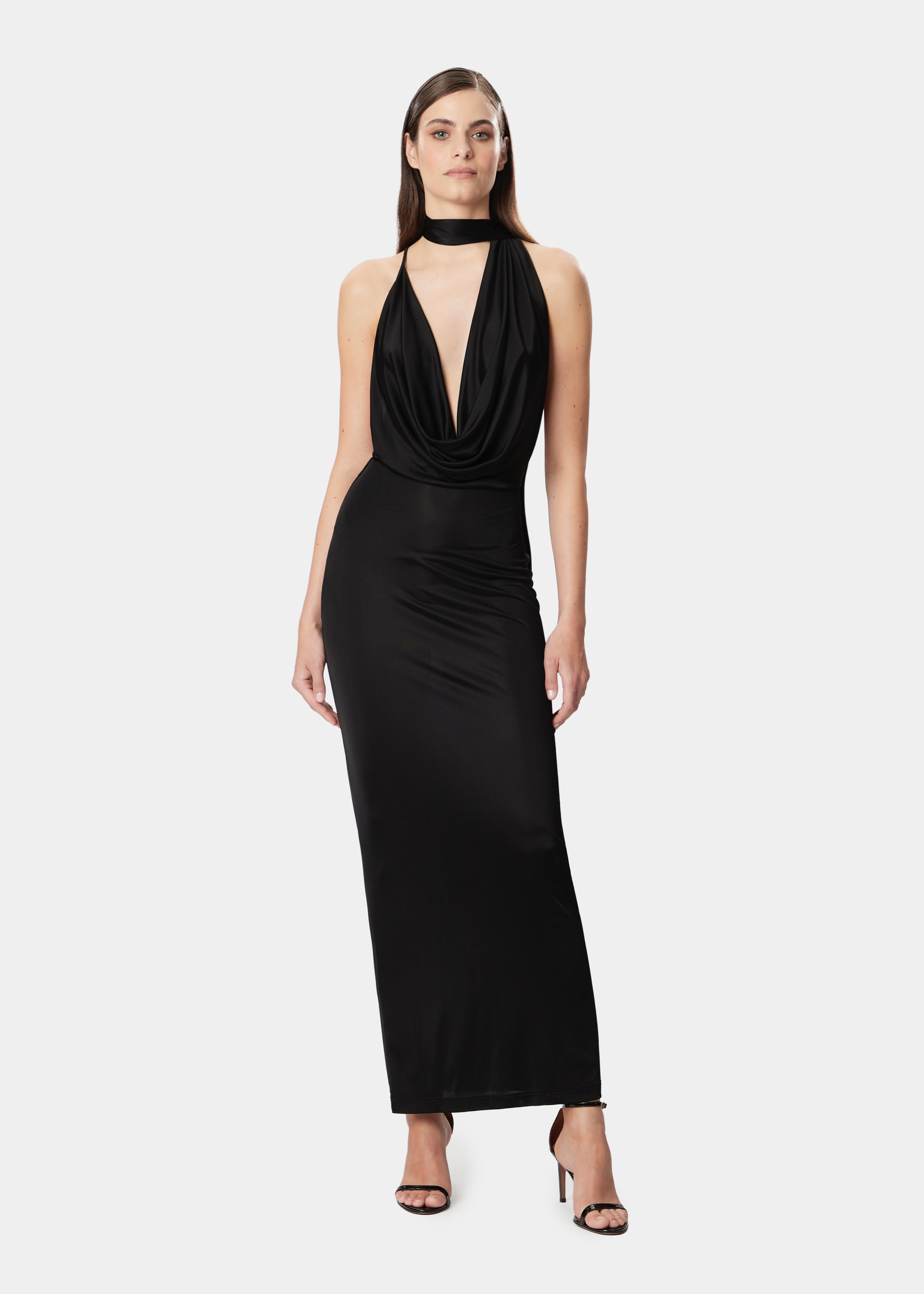 VIVIENNE DRESS SATIN BLACK