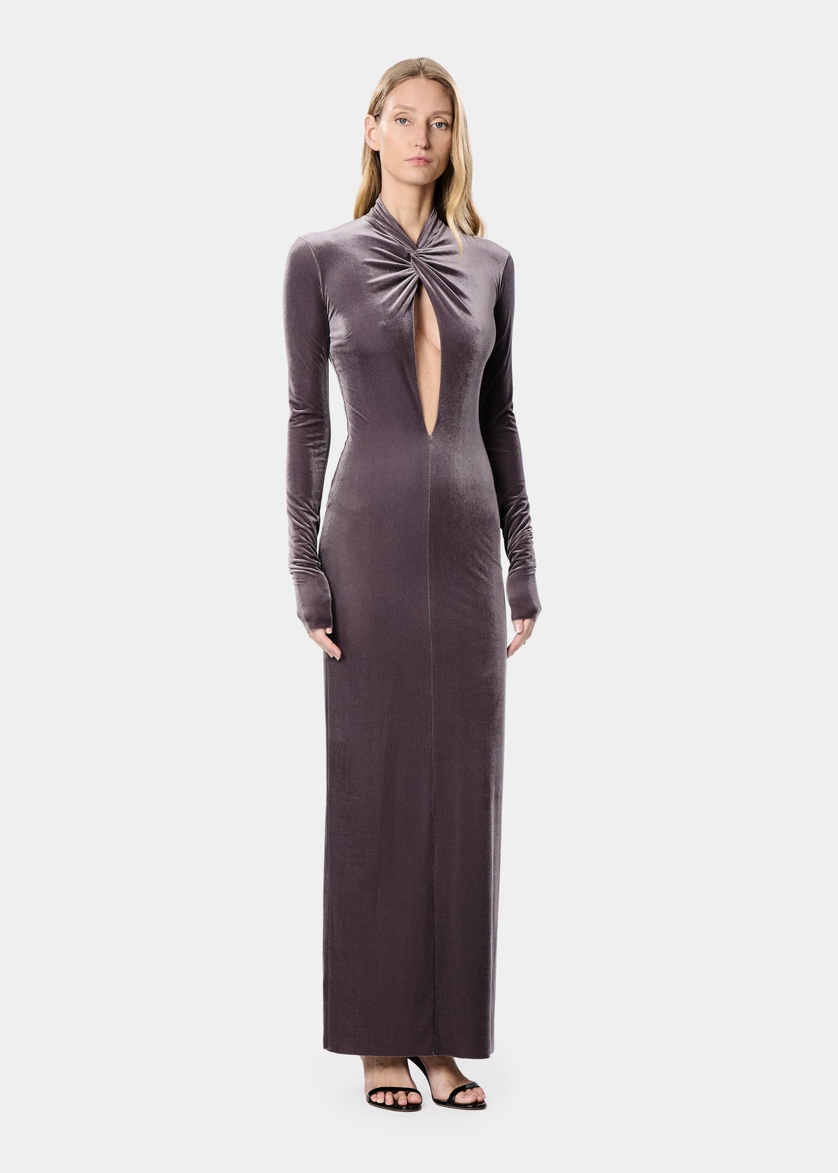 ZEDA DRESS VELVET PERLE NOIR