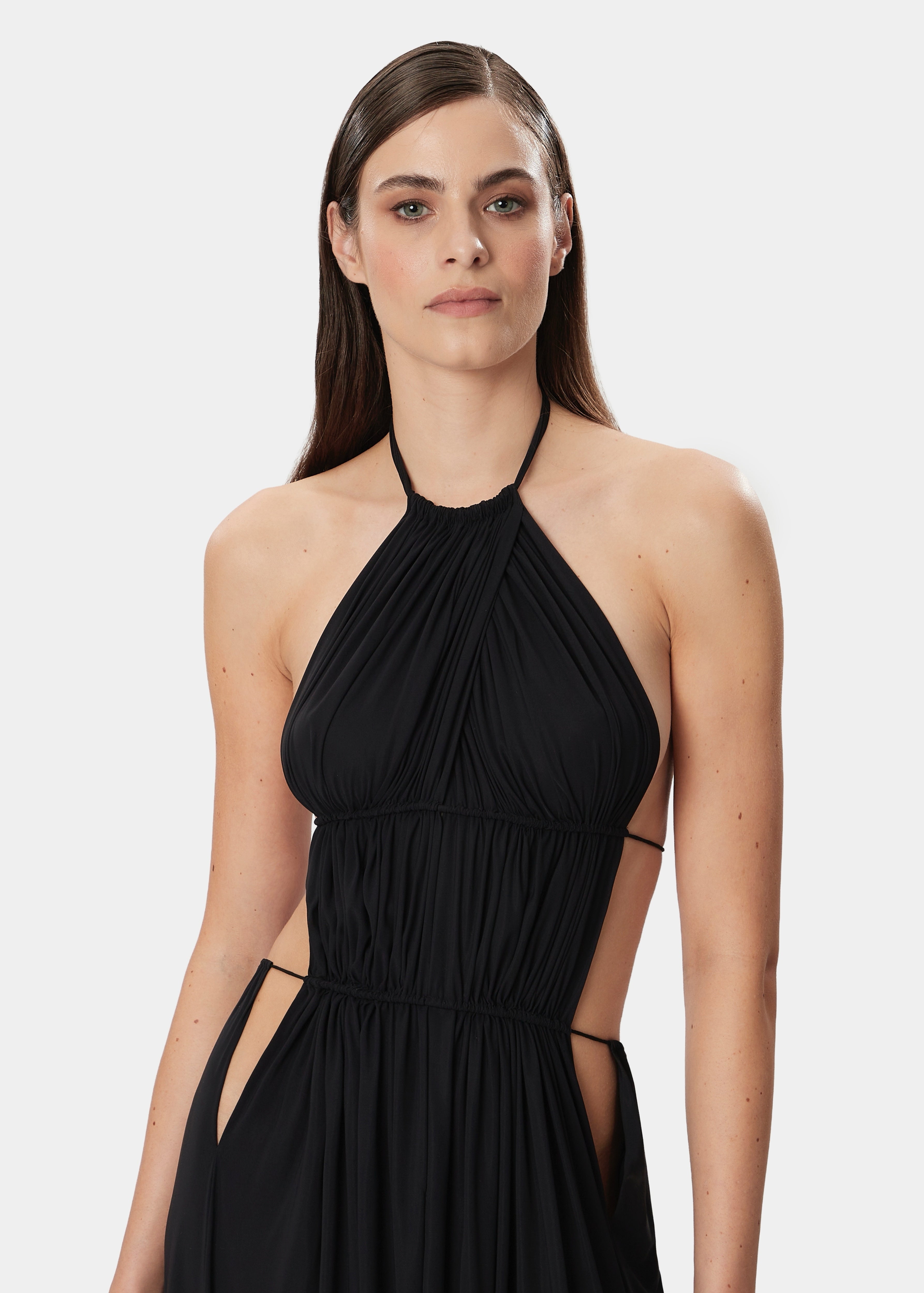 Amelia Sleeveless Maxi Dress Deep Black | Amazuìn