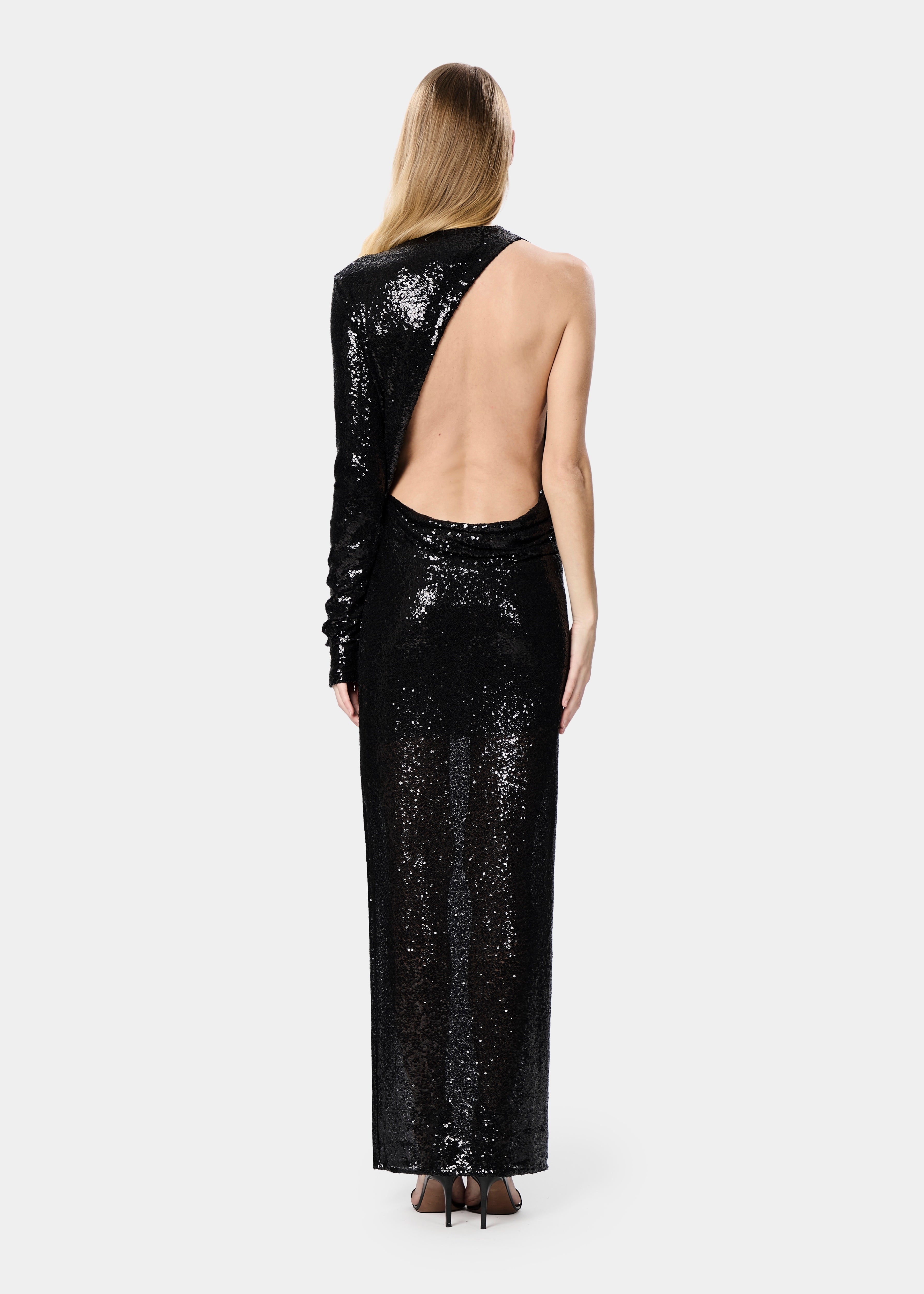 ANJA DRESS SEQUINS SHINY BLACK