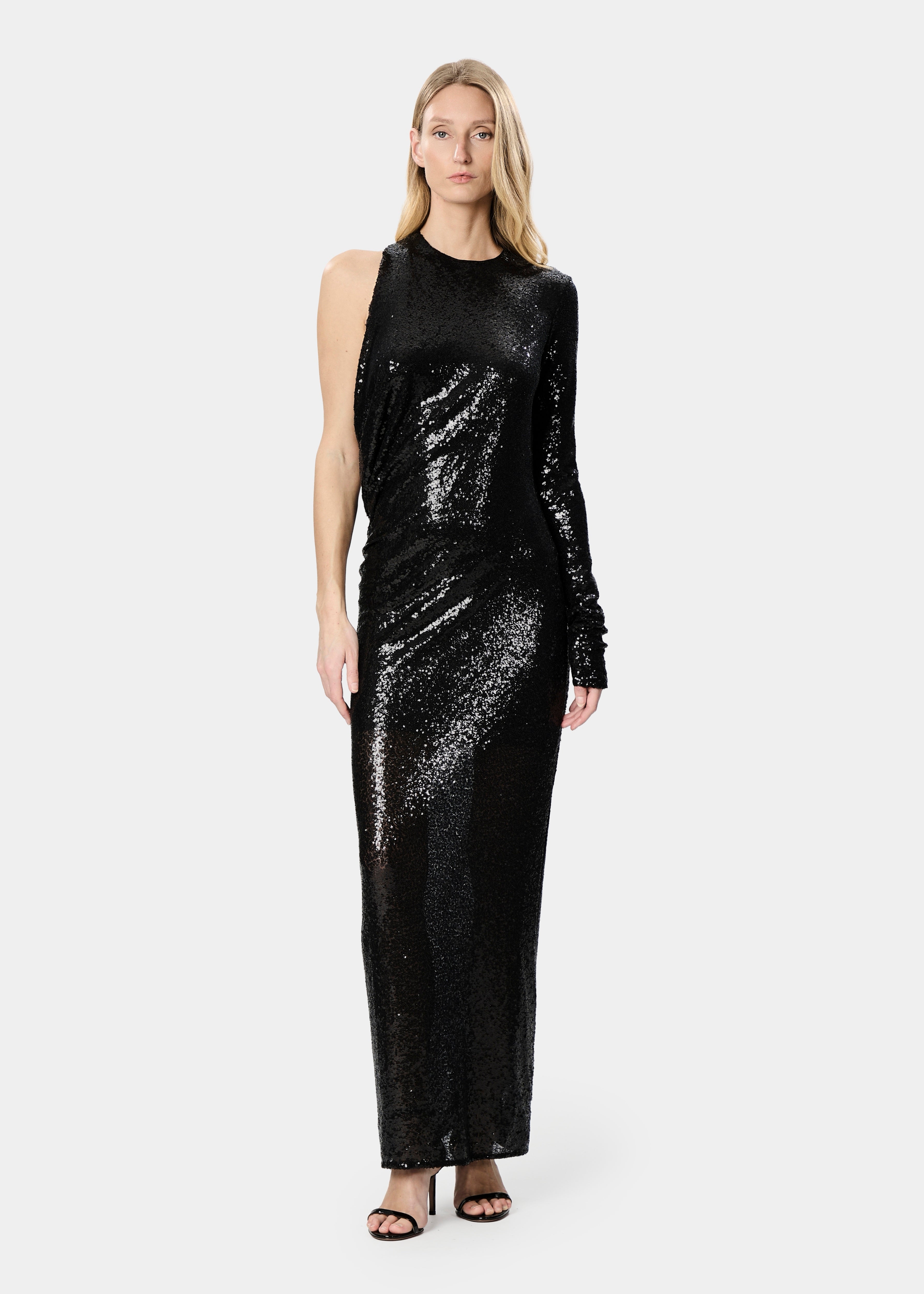 ANJA DRESS SEQUINS SHINY BLACK