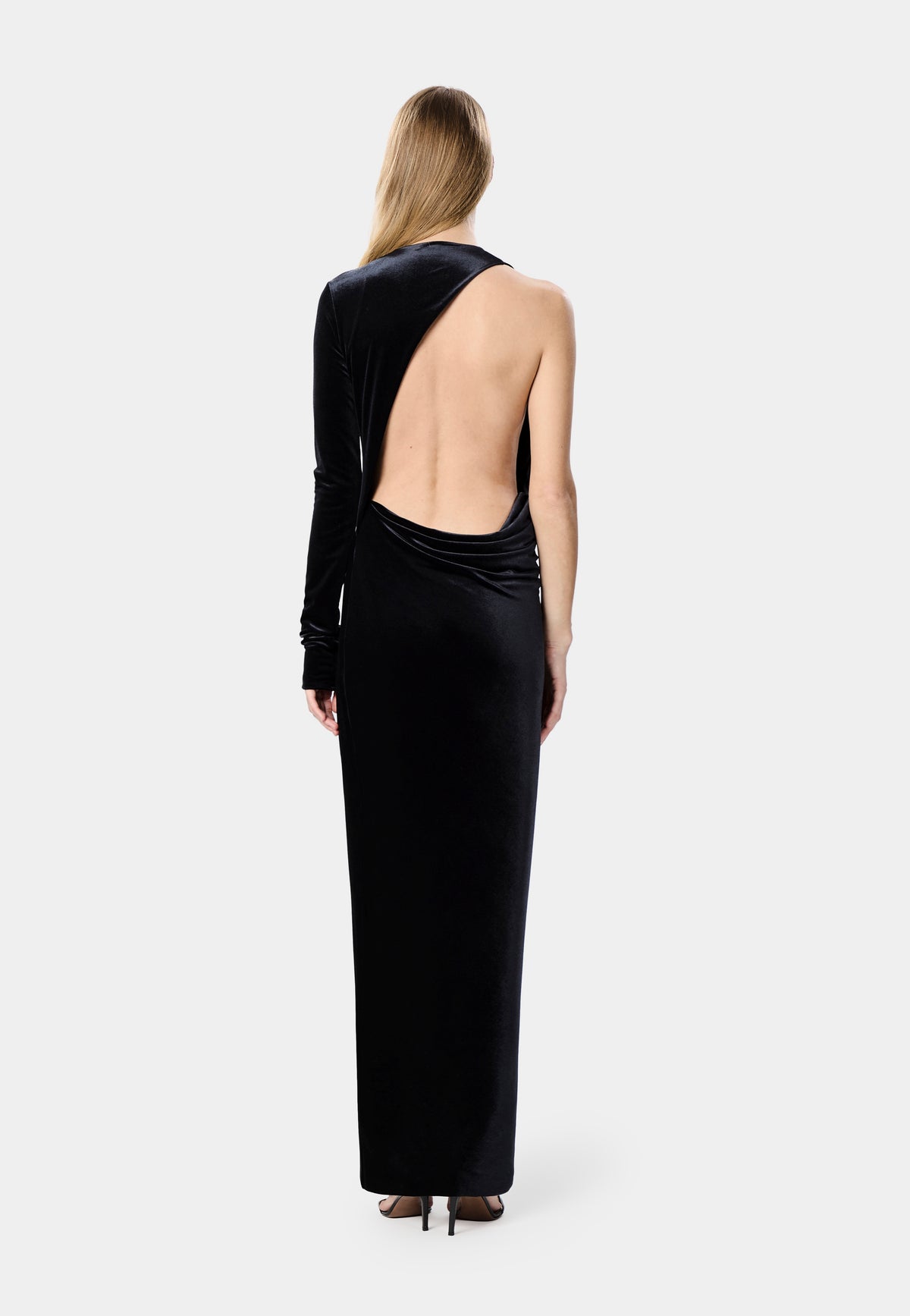 ANJA DRESS VELVET JET BLACK
