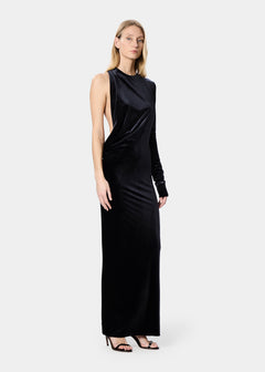 ANJA DRESS VELVET JET BLACK