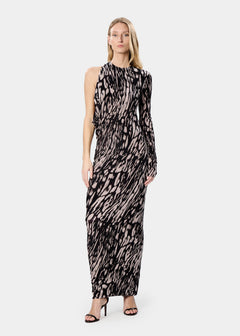 ANJA DRESS VELVET LIQUID PANTHER