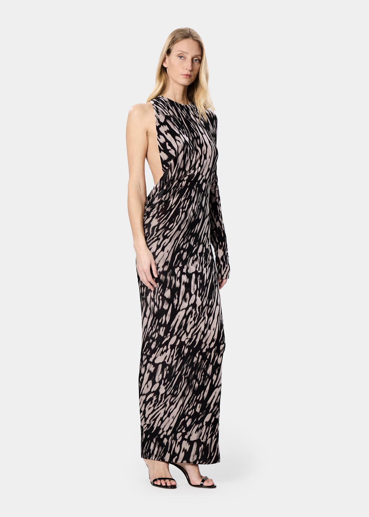 ANJA DRESS VELVET LIQUID PANTHER