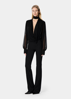 KEILA BODYSUIT SHEER DEEP BLACK