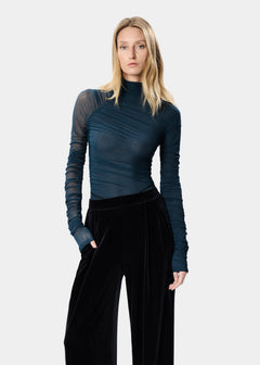 ELEN BODYSUIT SHEER OCEAN TEAL