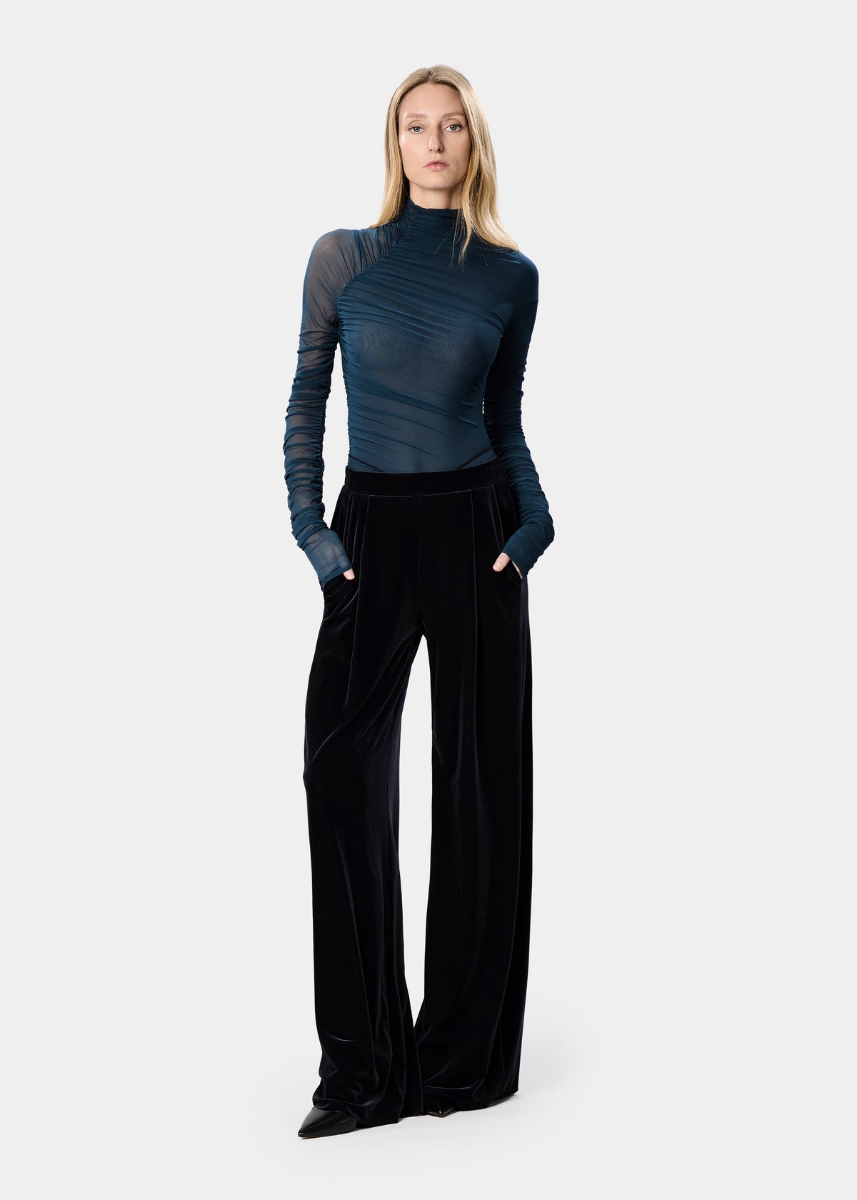 ELEN BODYSUIT SHEER OCEAN TEAL