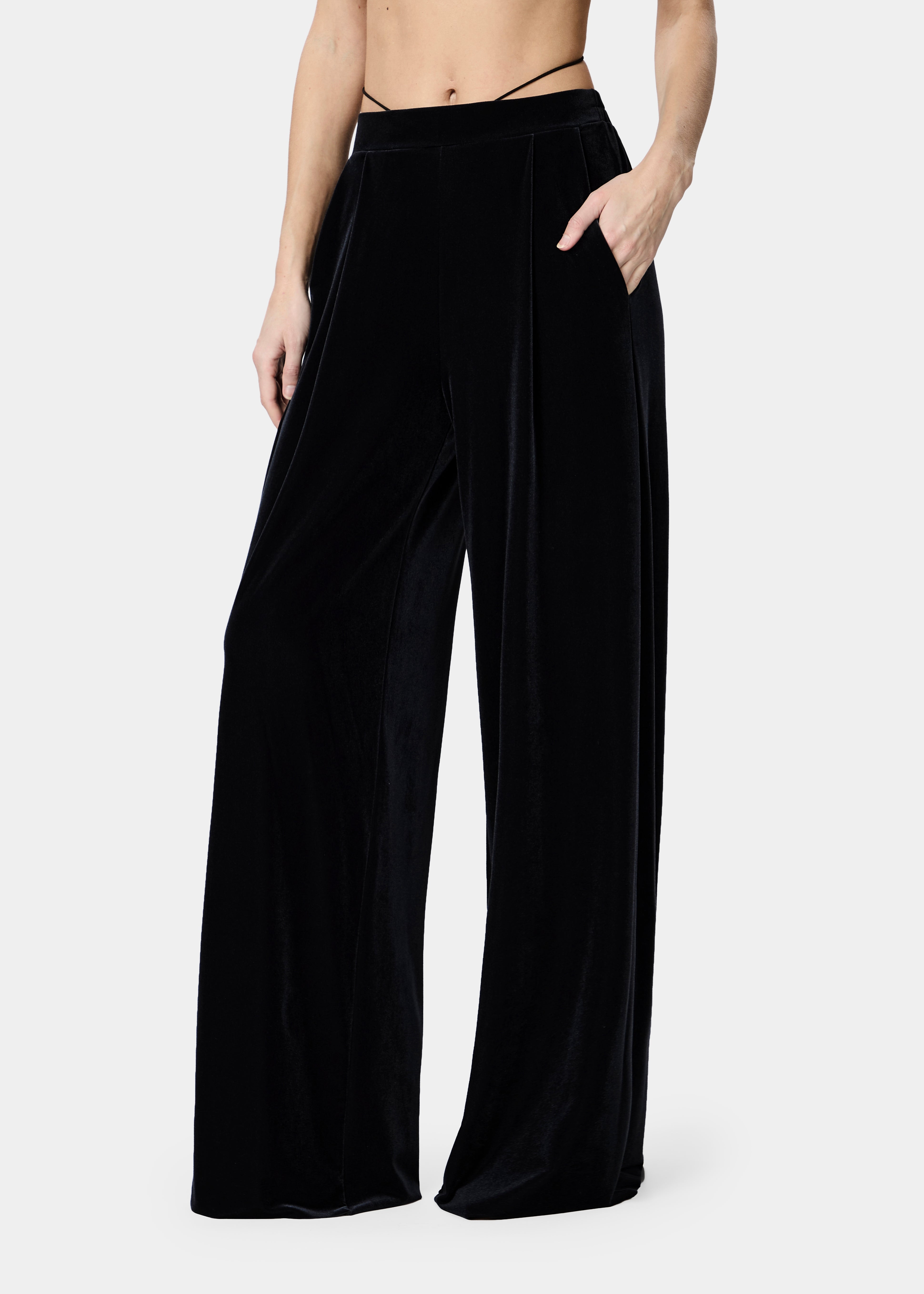 GAL PANTS VELVET JET BLACK