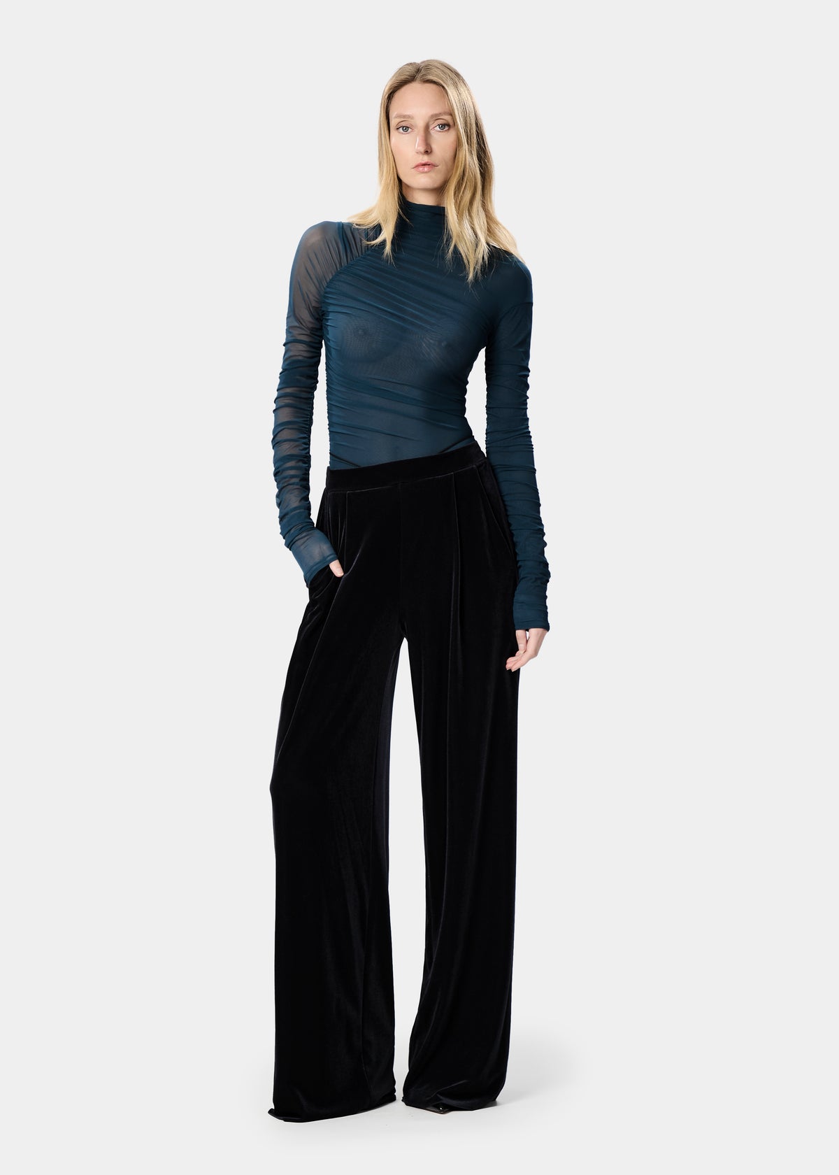 GAL PANTS VELVET JET BLACK
