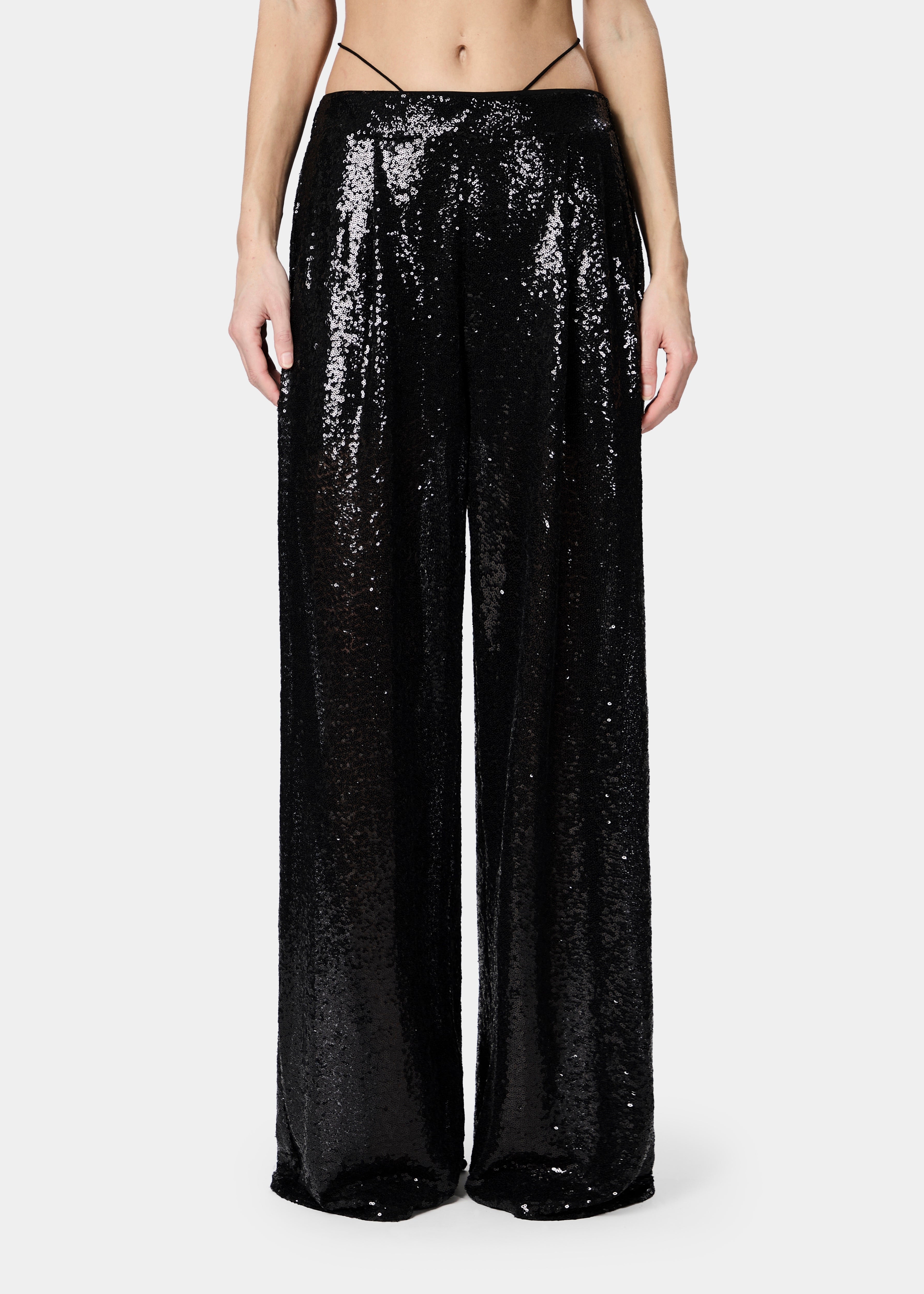 GAL PANTS SEQUINS SHINY BLACK