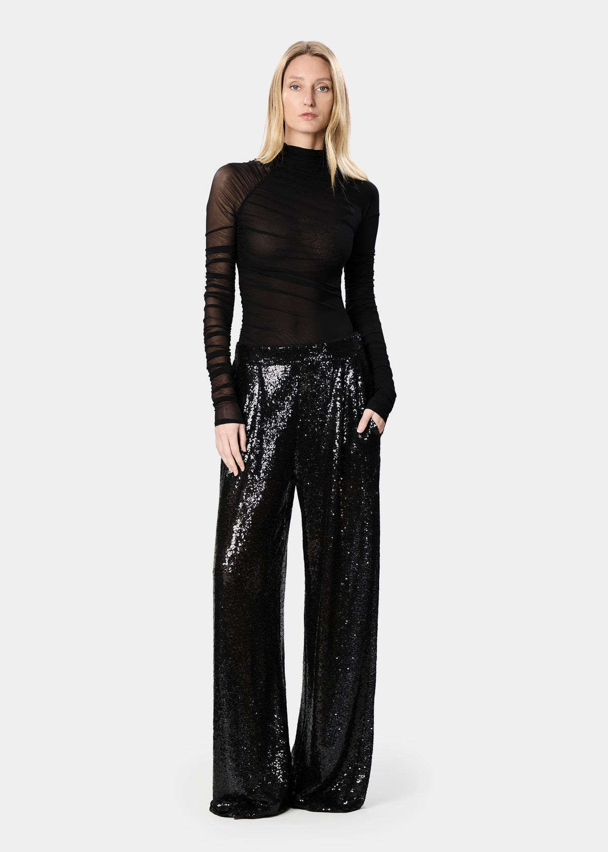 ELEN BODYSUIT SHEER DEEP BLACK