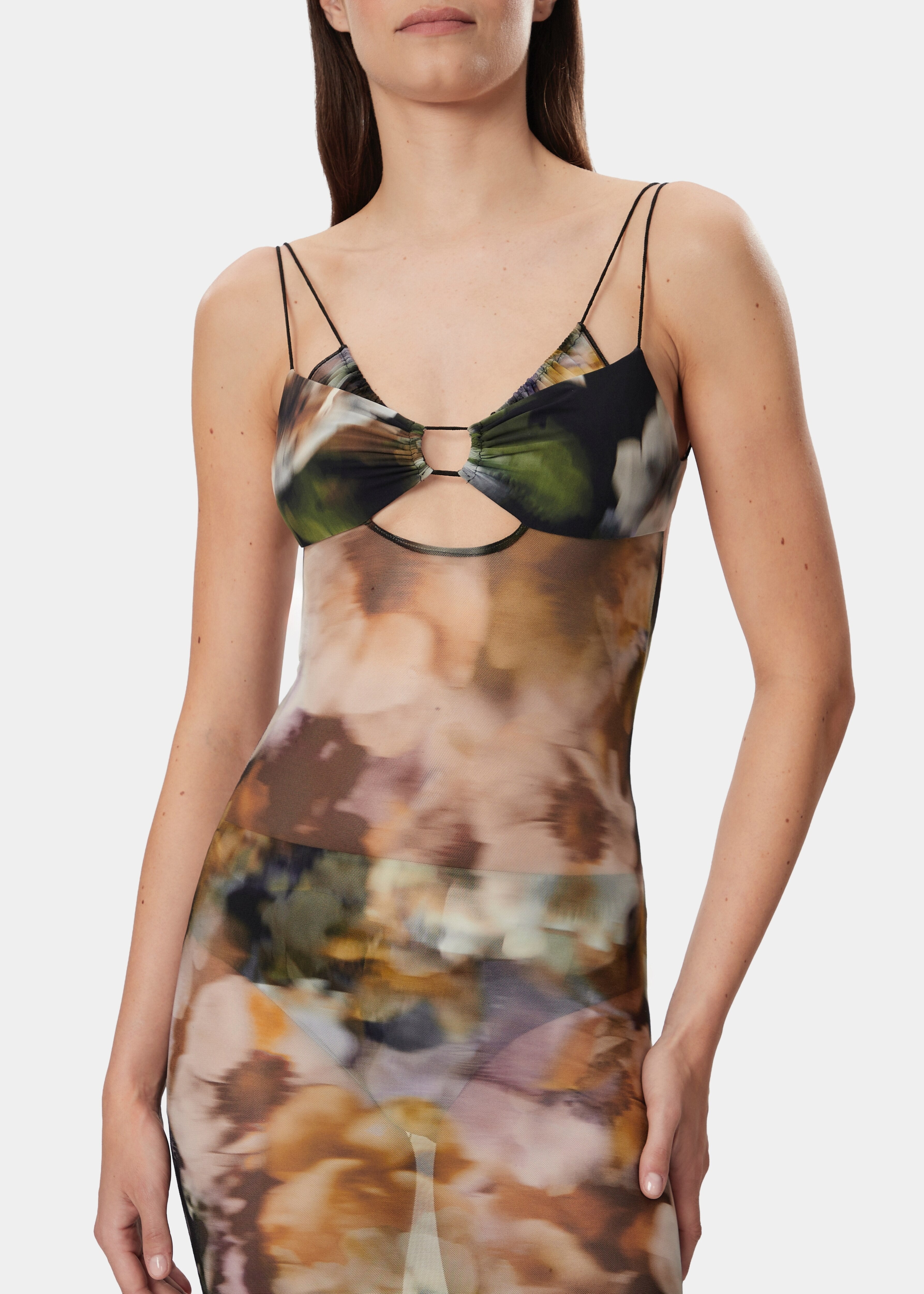 GRETA DRESS SHEER FADED FLORAL