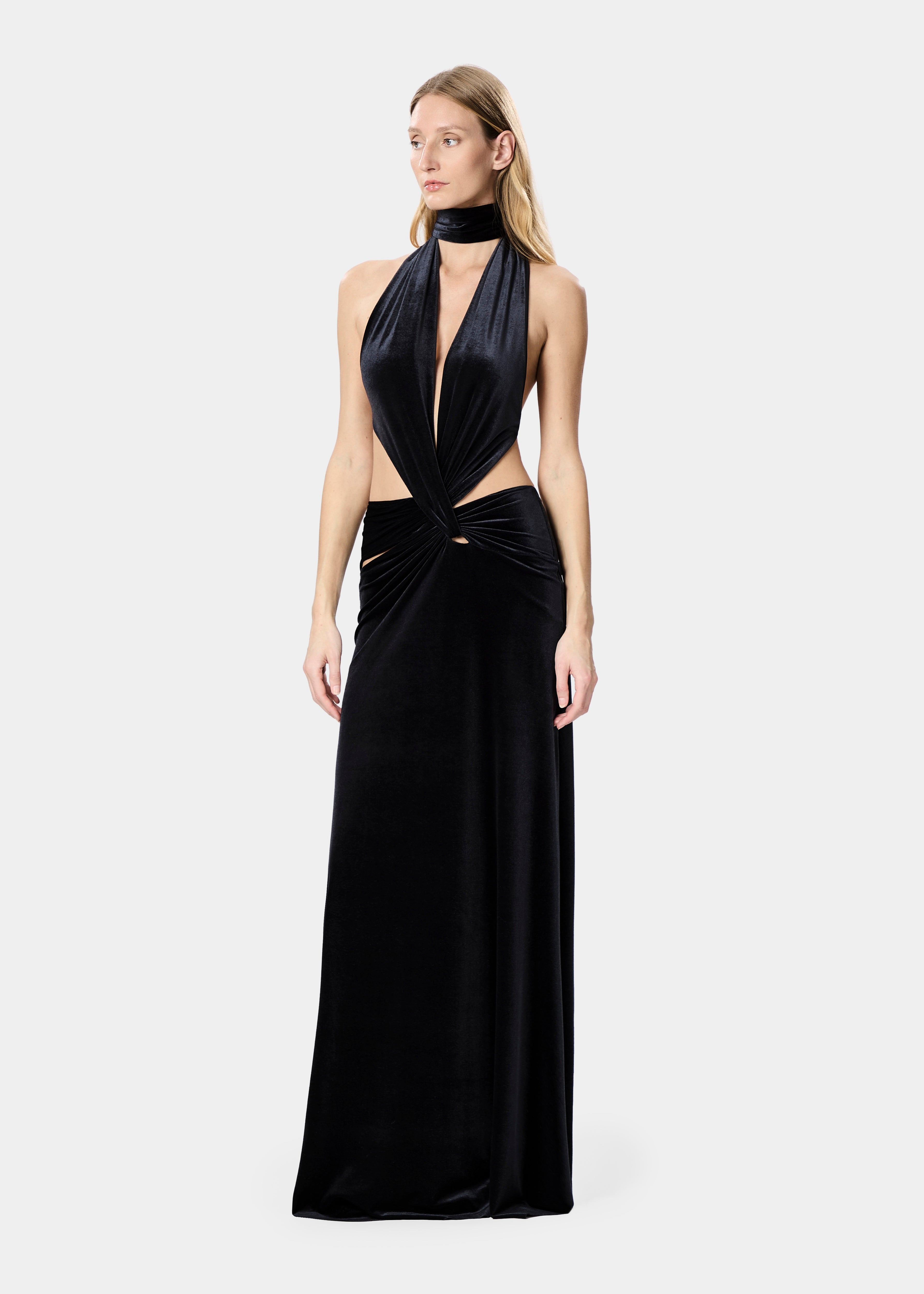 KALISA DRESS VELVET JET BLACK