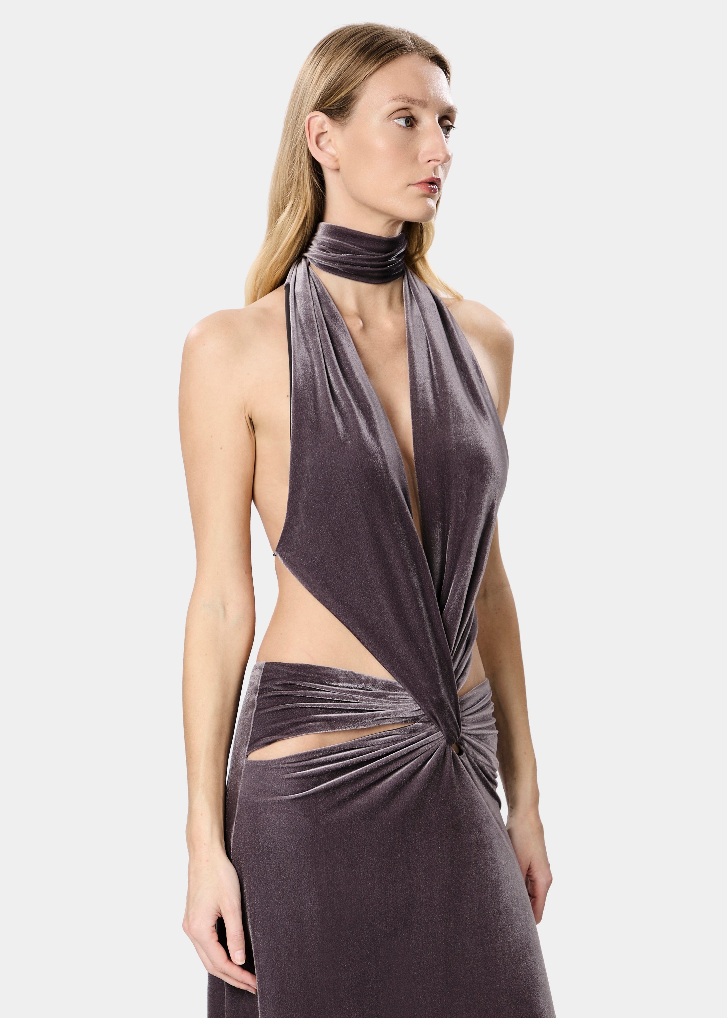 KALISA DRESS VELVET PERLE NOIR