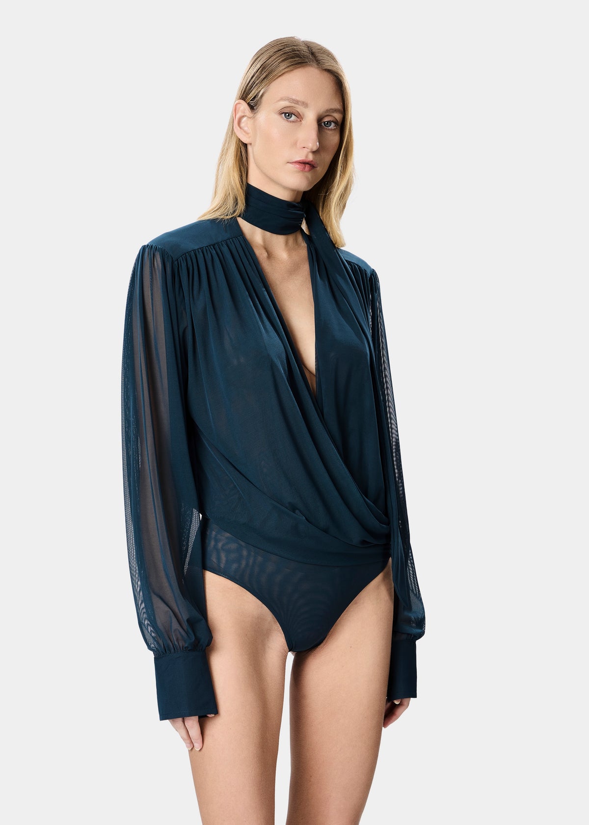 KEILA BODYSUIT SHEER OCEAN TEAL