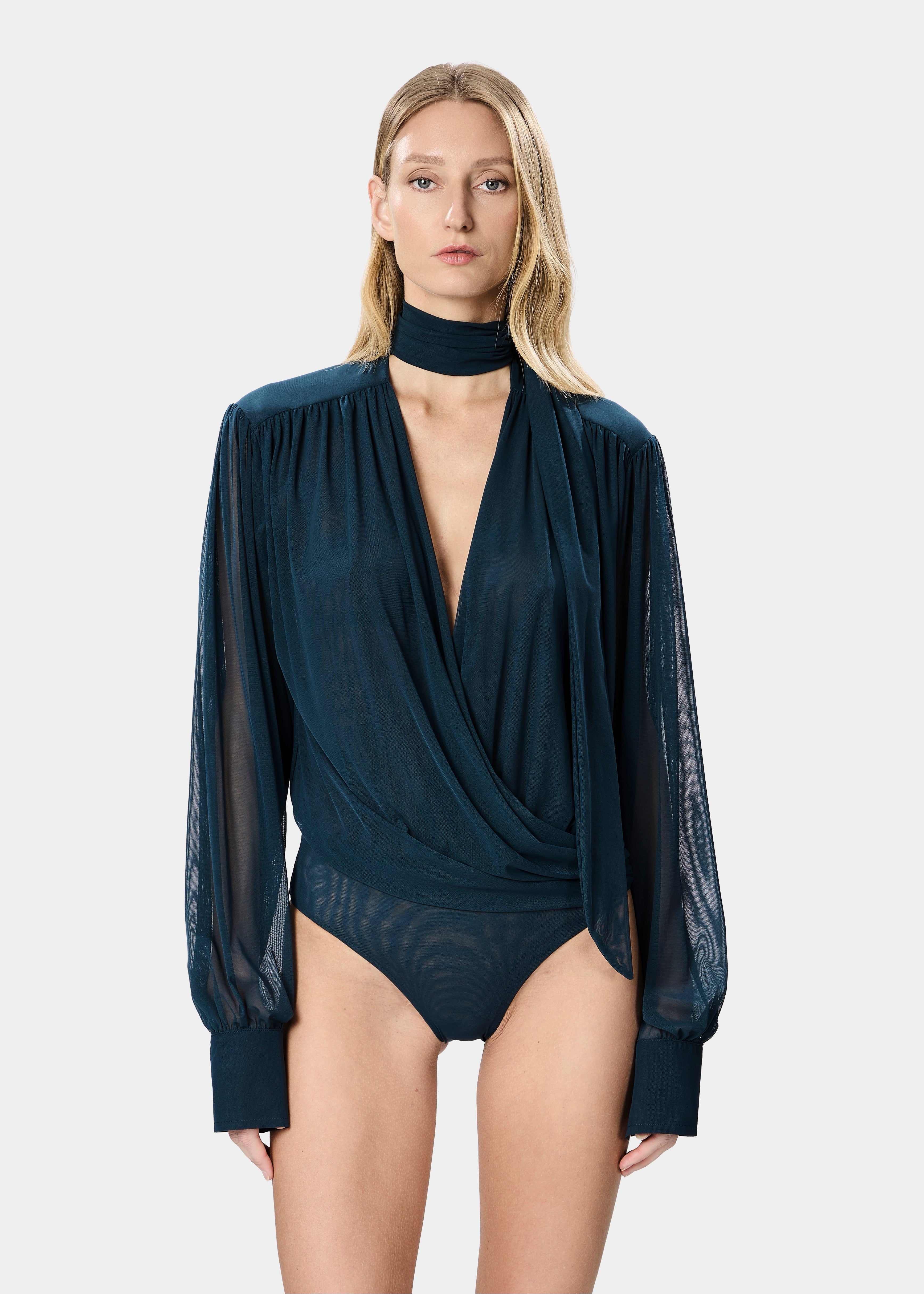 KEILA BODYSUIT SHEER OCEAN TEAL