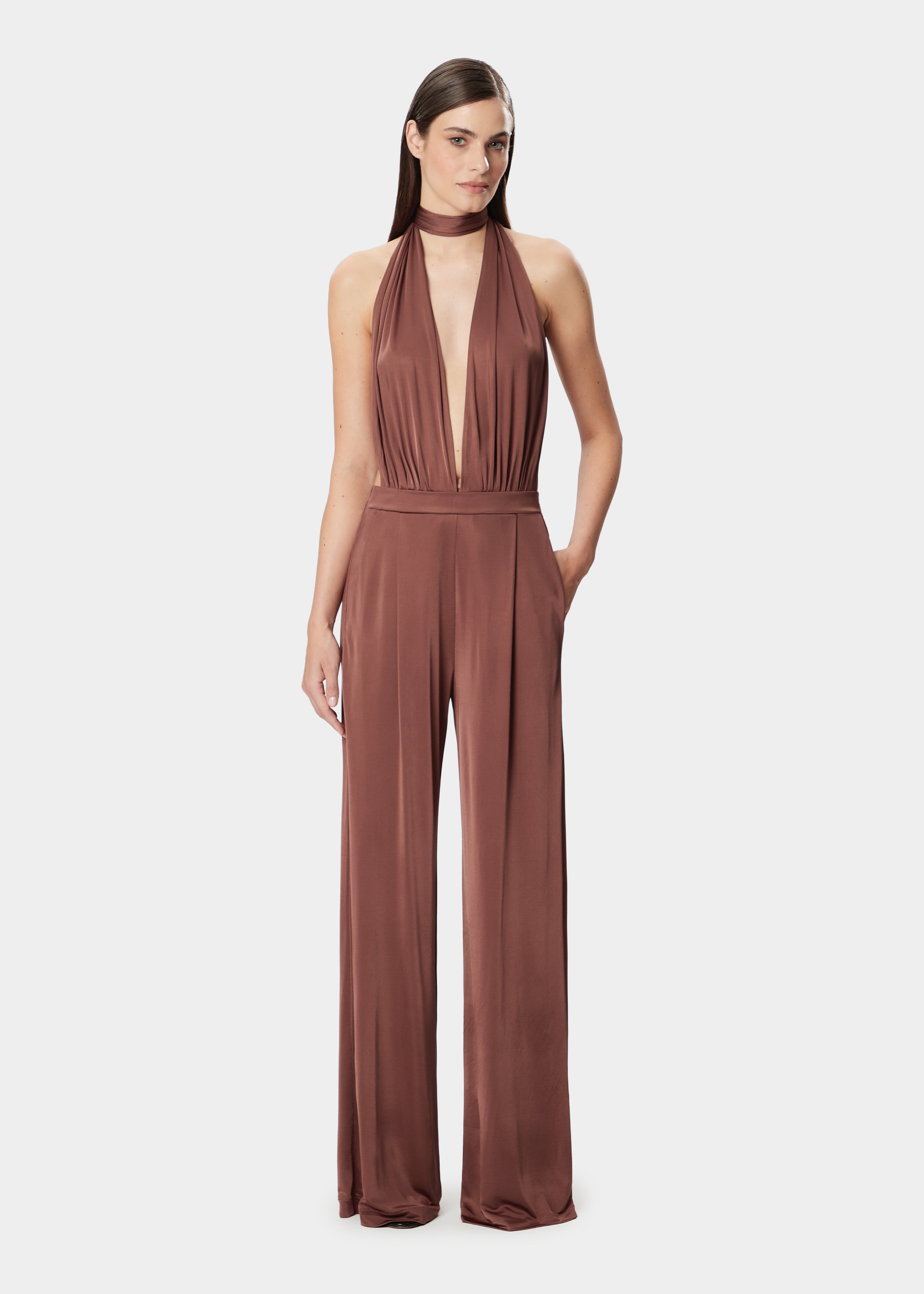 LENNOX JUMPSUIT SATIN COCOA