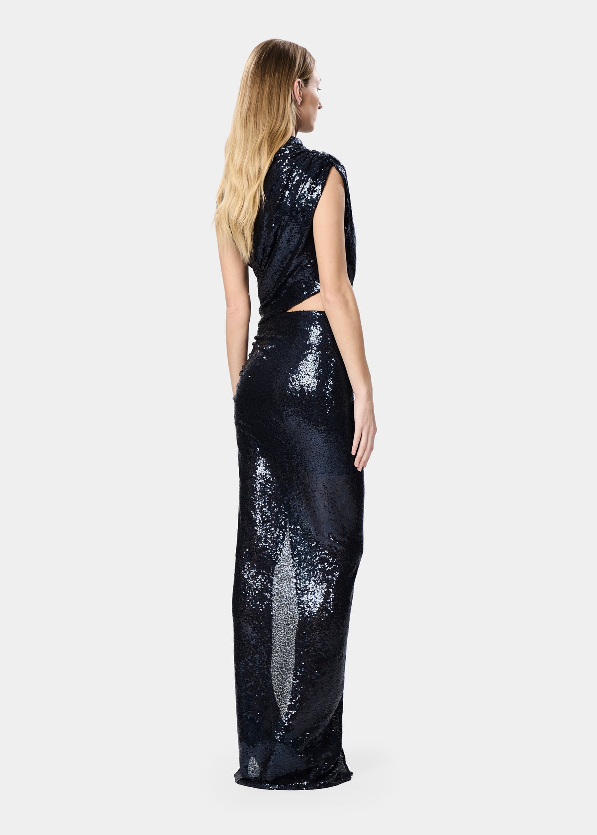 LEO DRESS SEQUINS COSMIC BLUE