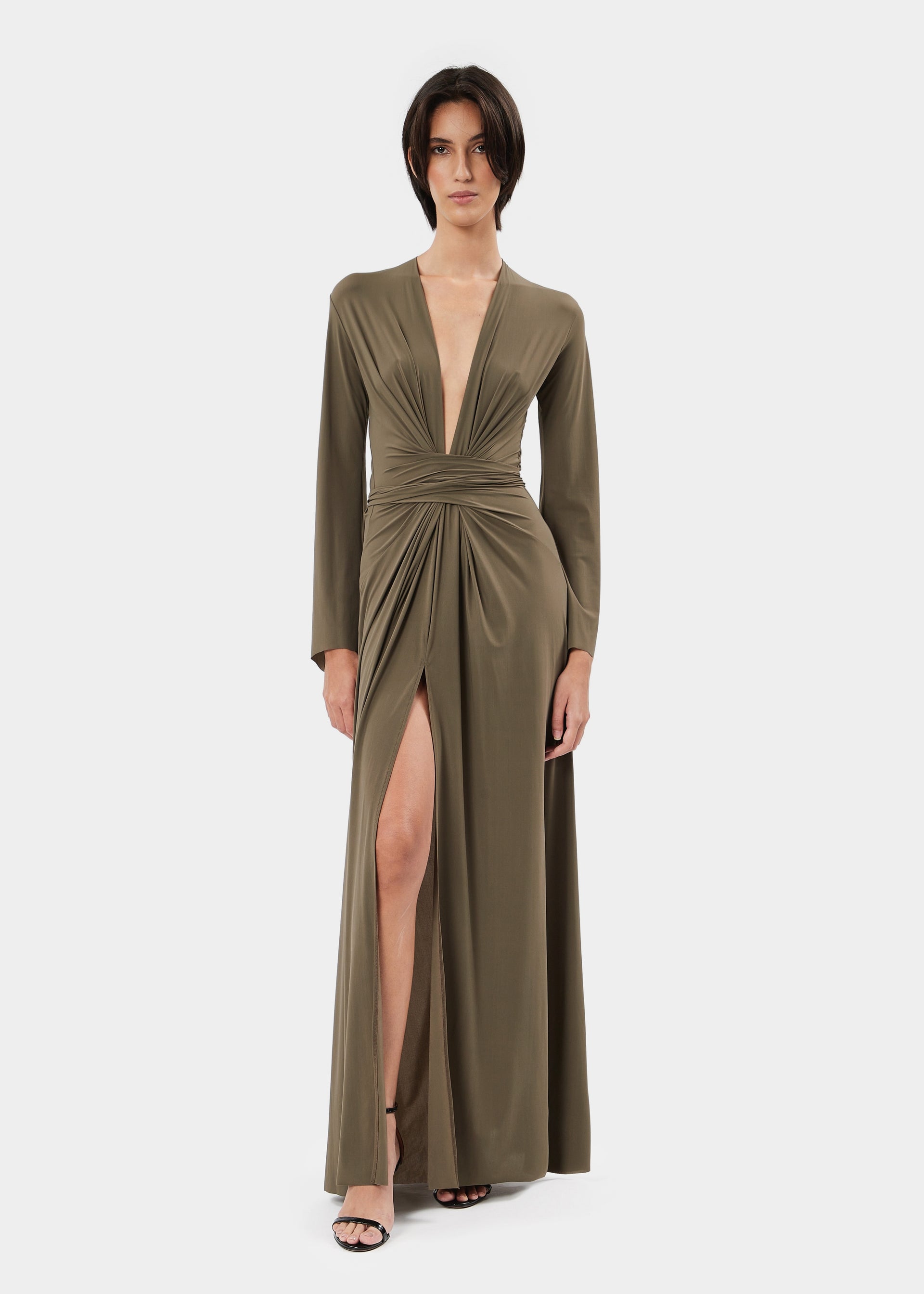 Margot olive green maxi dress