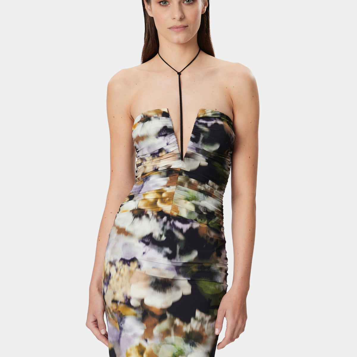 natalie strapless mini dress Natalie Strapless Midi Dress Faded Floral