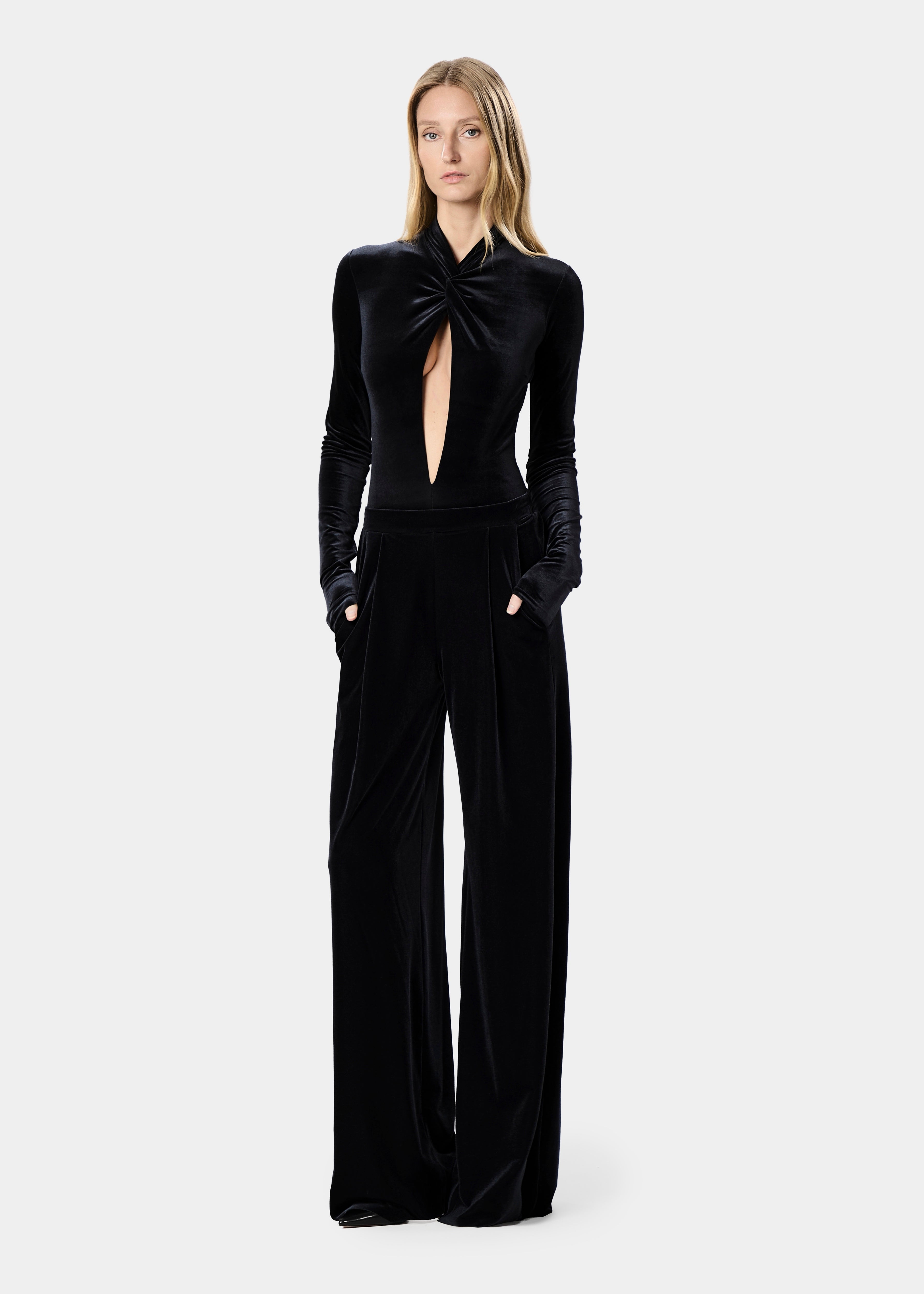GAL PANTS VELVET JET BLACK