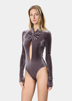 SILVIE BODYSUIT VELVET PERLE NOIR