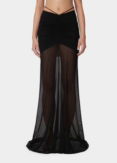 SOFIA SKIRT SHEER DEEP BLACK