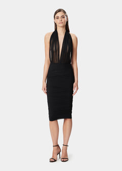TAMIE DRESS SHEER DEEP BLACK