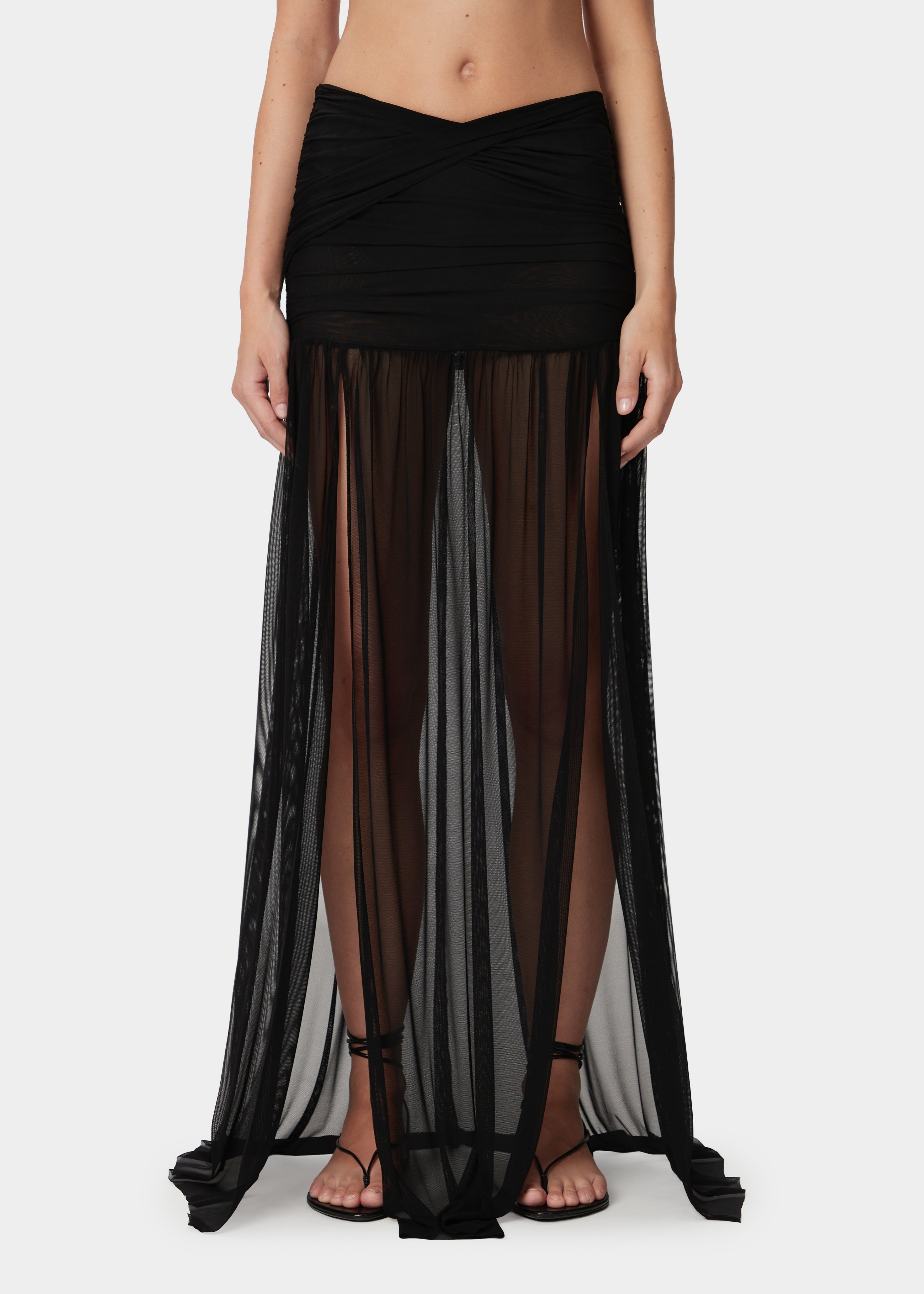 TAYLA SKIRT SHEER DEEP BLACK