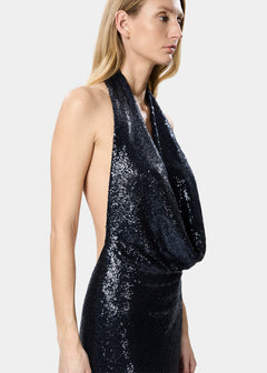 VENUS DRESS SEQUINS COSMIC BLUE