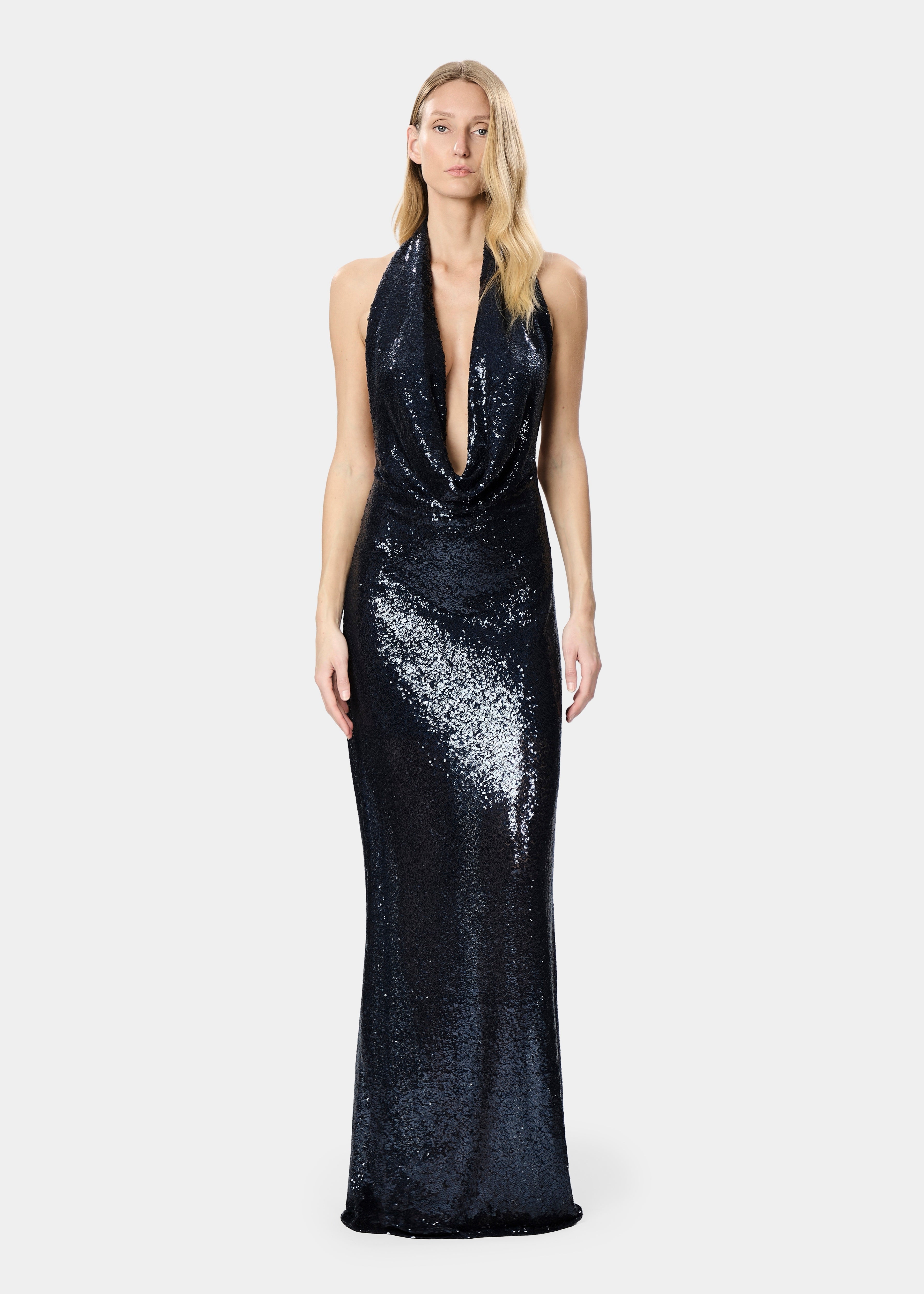 VENUS DRESS SEQUINS COSMIC BLUE
