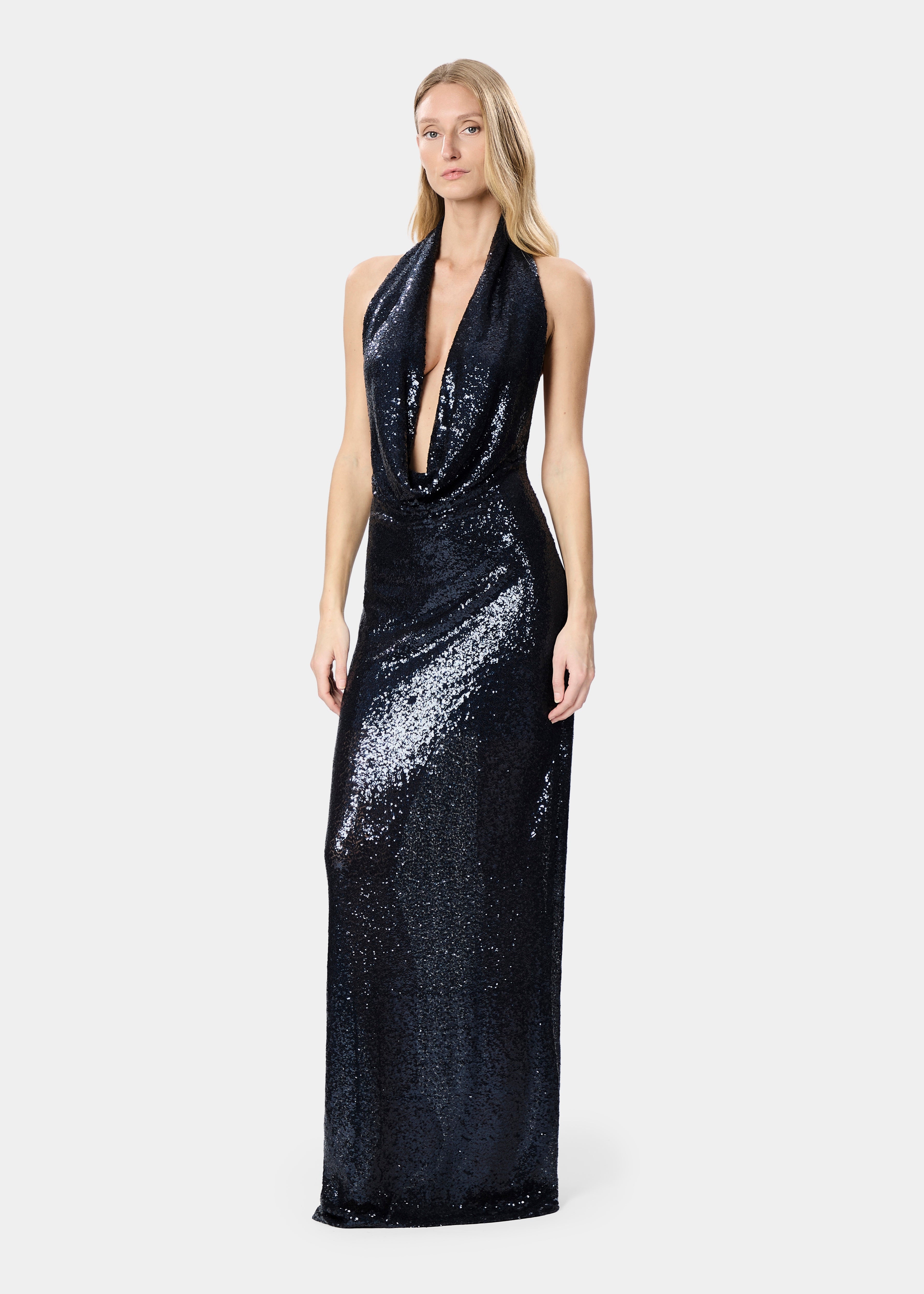 VENUS DRESS SEQUINS COSMIC BLUE