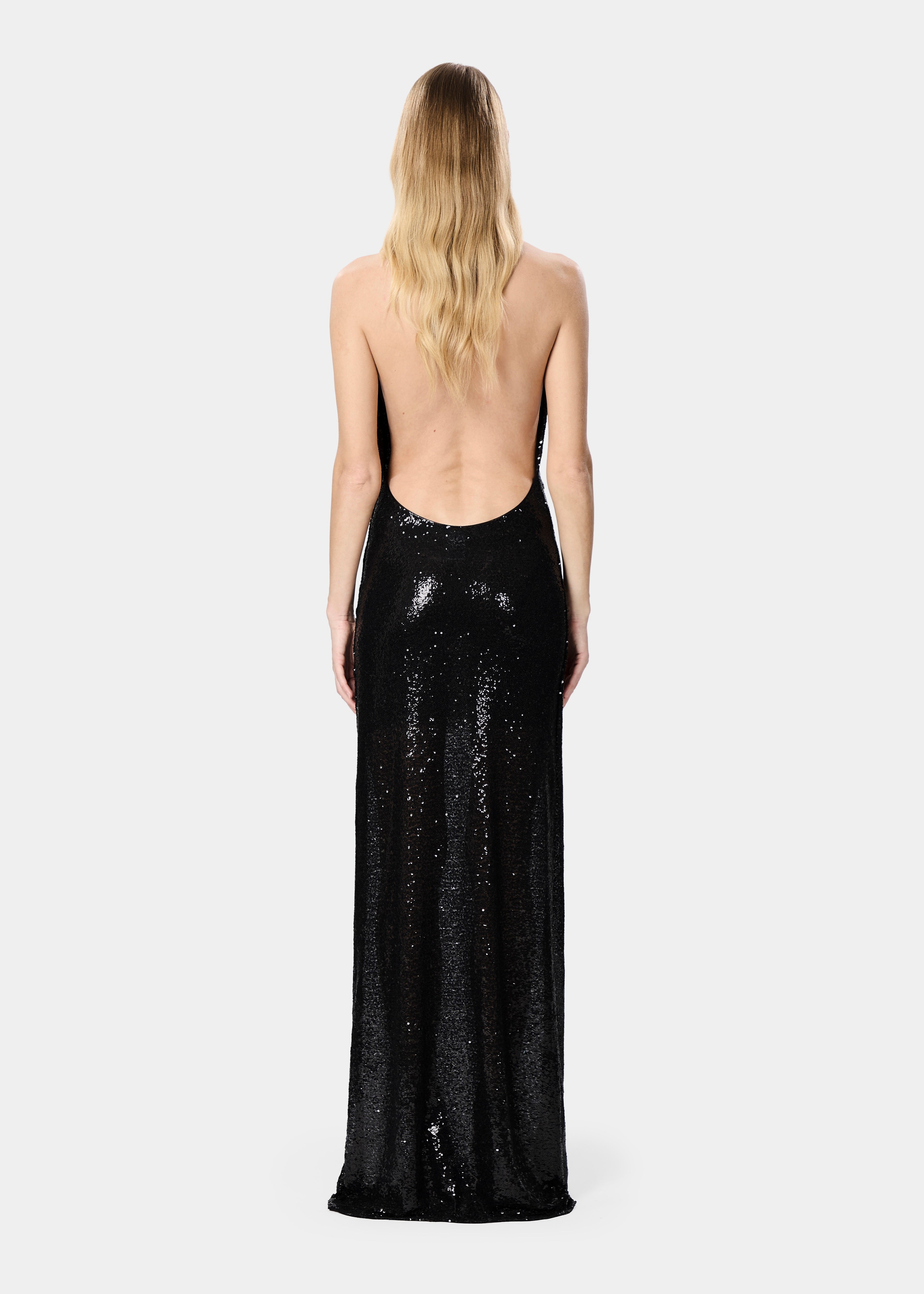 VENUS DRESS SEQUINS SHINY BLACK