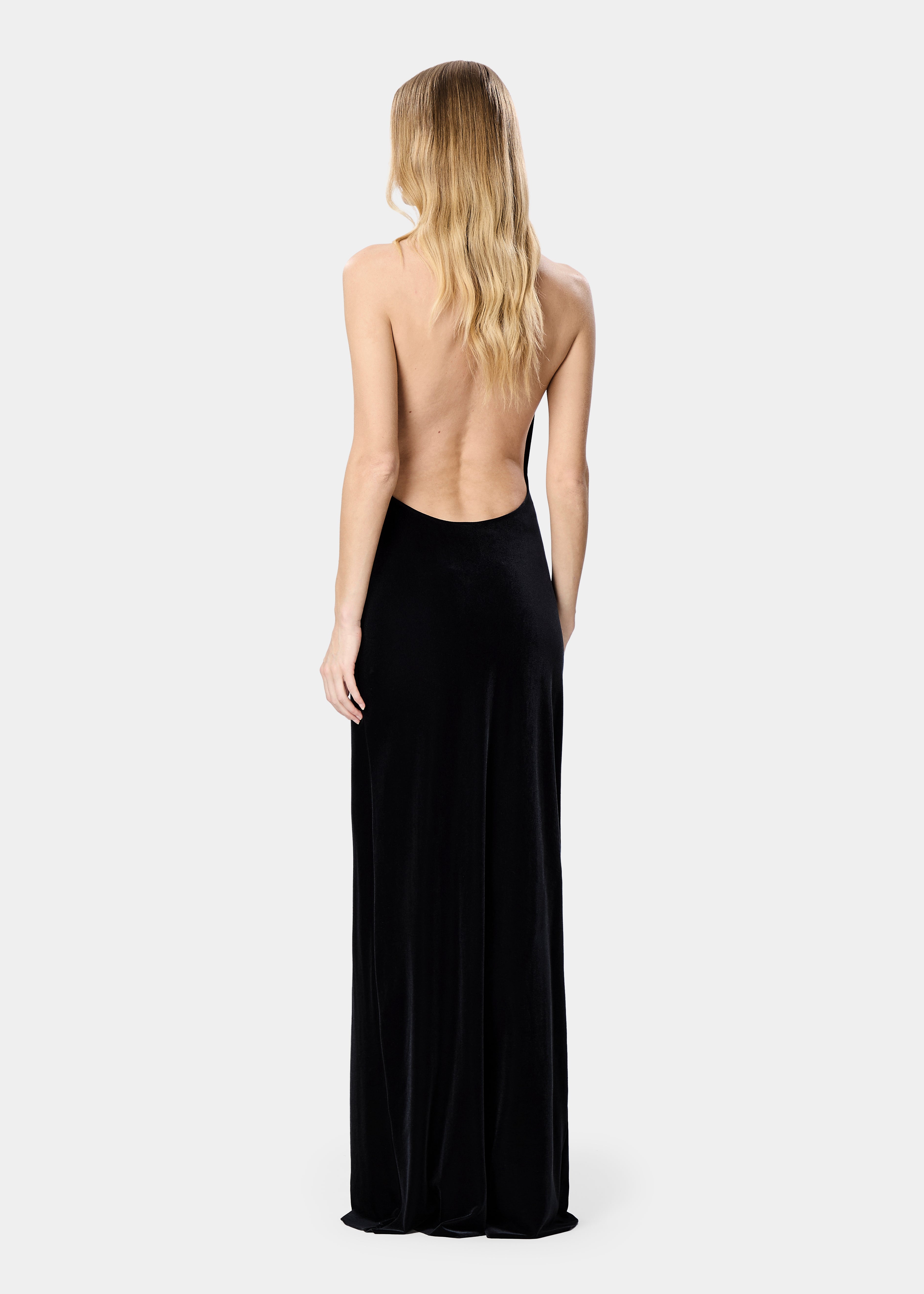 VENUS DRESS VELVET JET BLACK