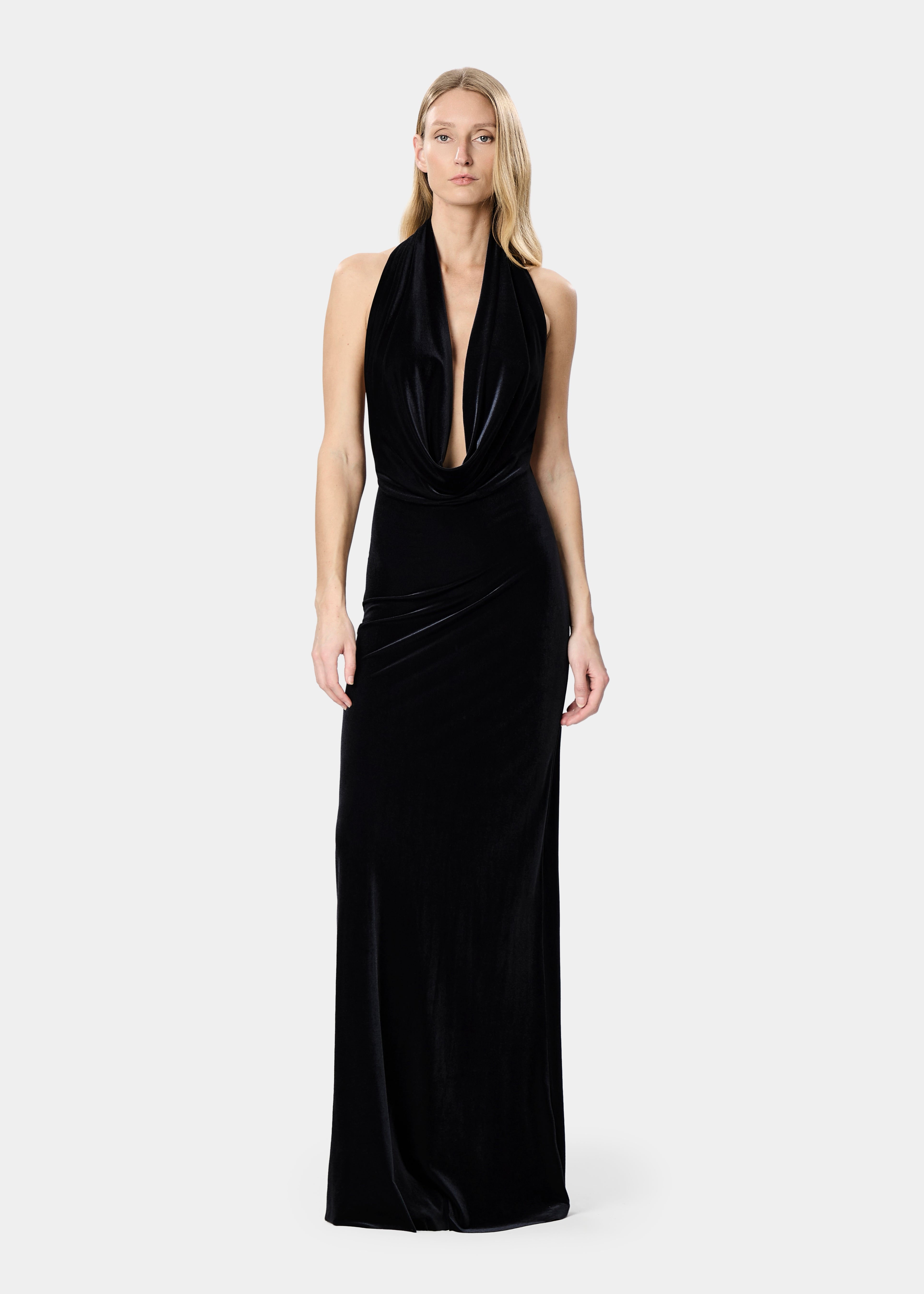 VENUS DRESS VELVET JET BLACK
