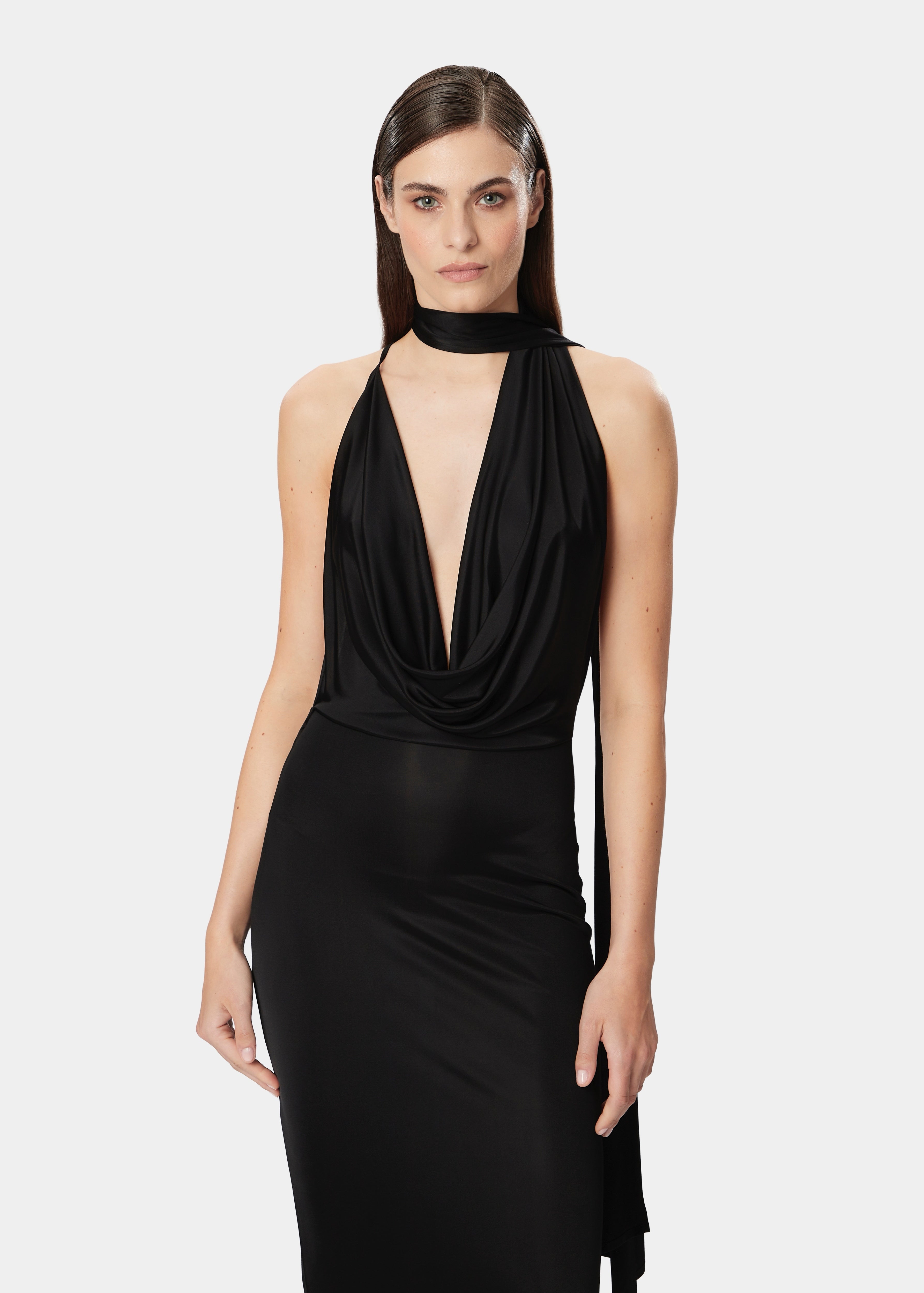 VIVIENNE DRESS SATIN BLACK