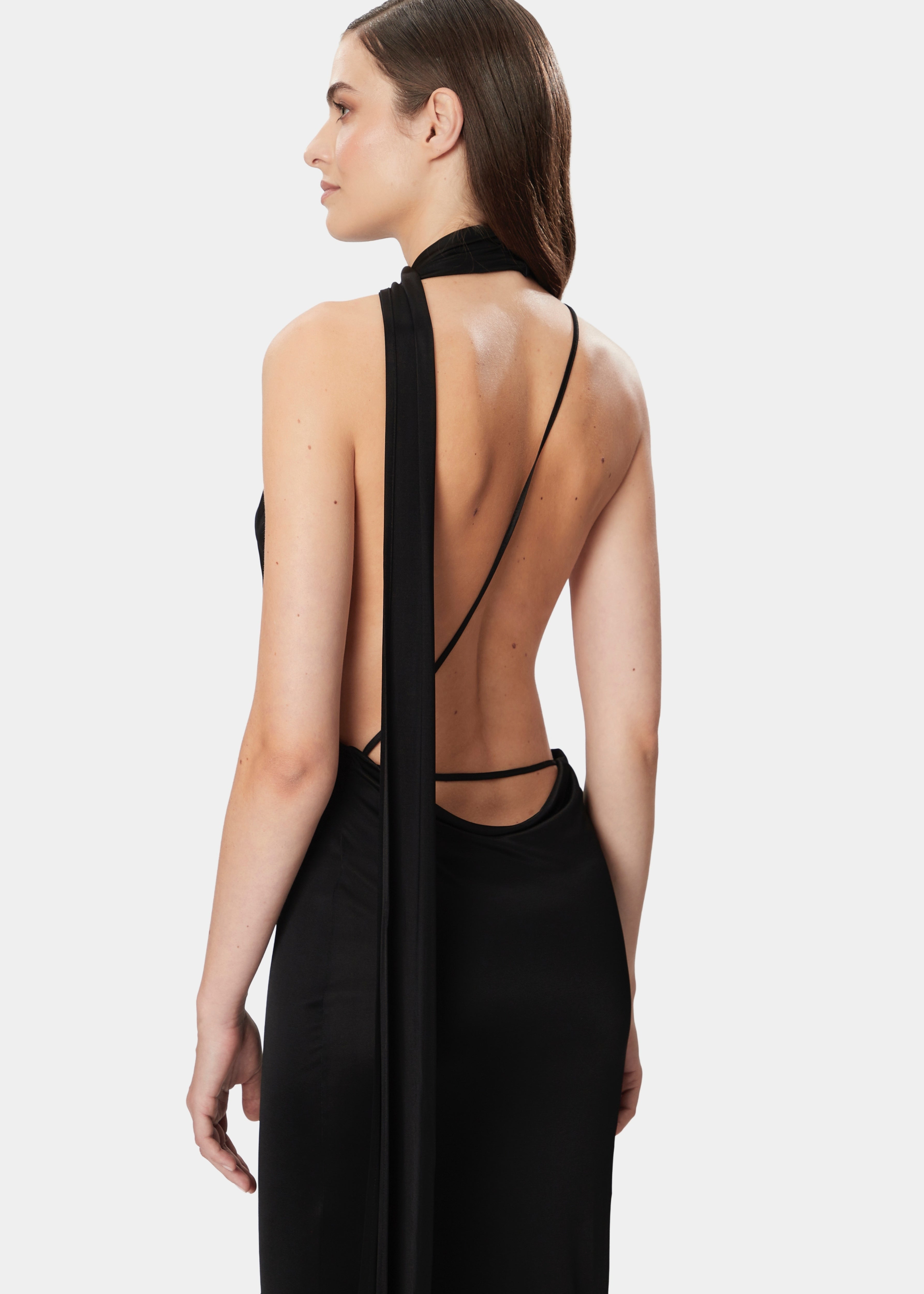 Vivienne Halterneck Maxi Dress Satin Black | Amazun Vivienne Halterneck Maxi Dress Satin Black | Amazun
